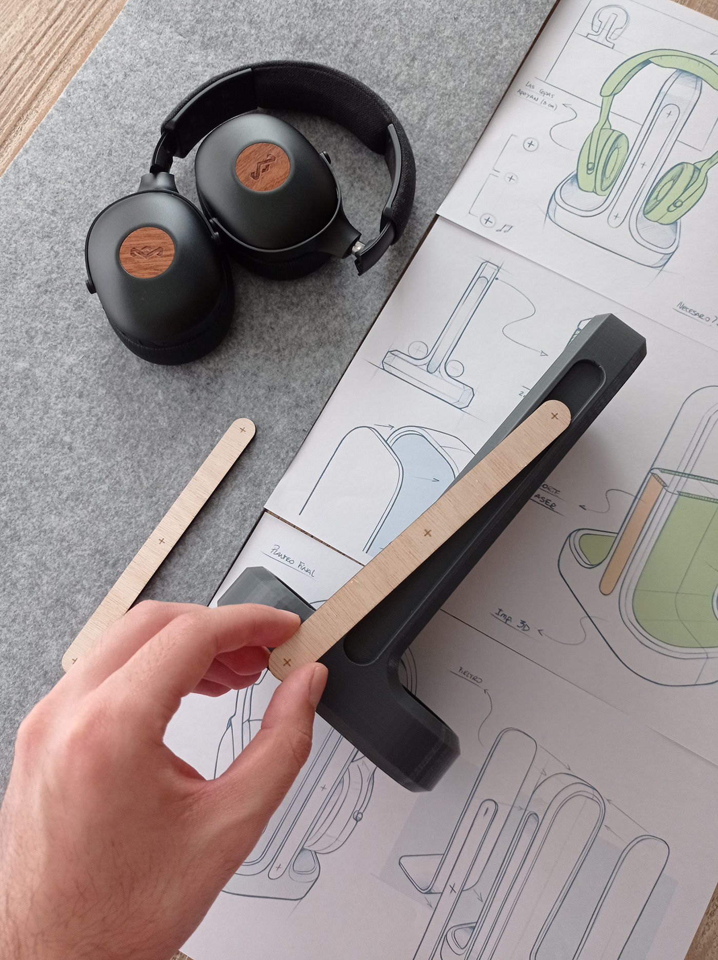 Bracket，headset，3d，