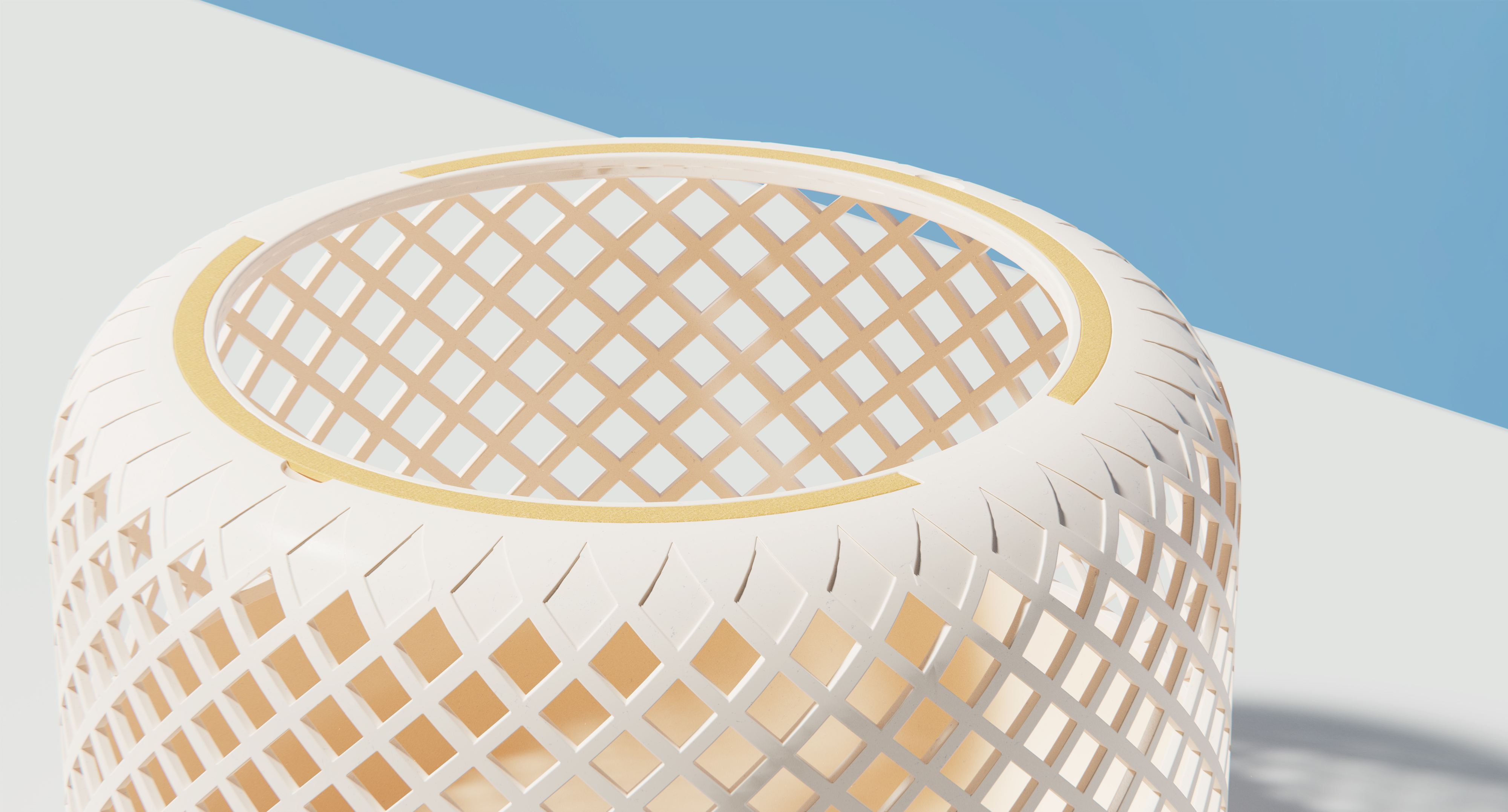 Handle，trash can，grid，Dirty clothes basket，cage，sky，Sweet，texture，Handle，trash can，grid，