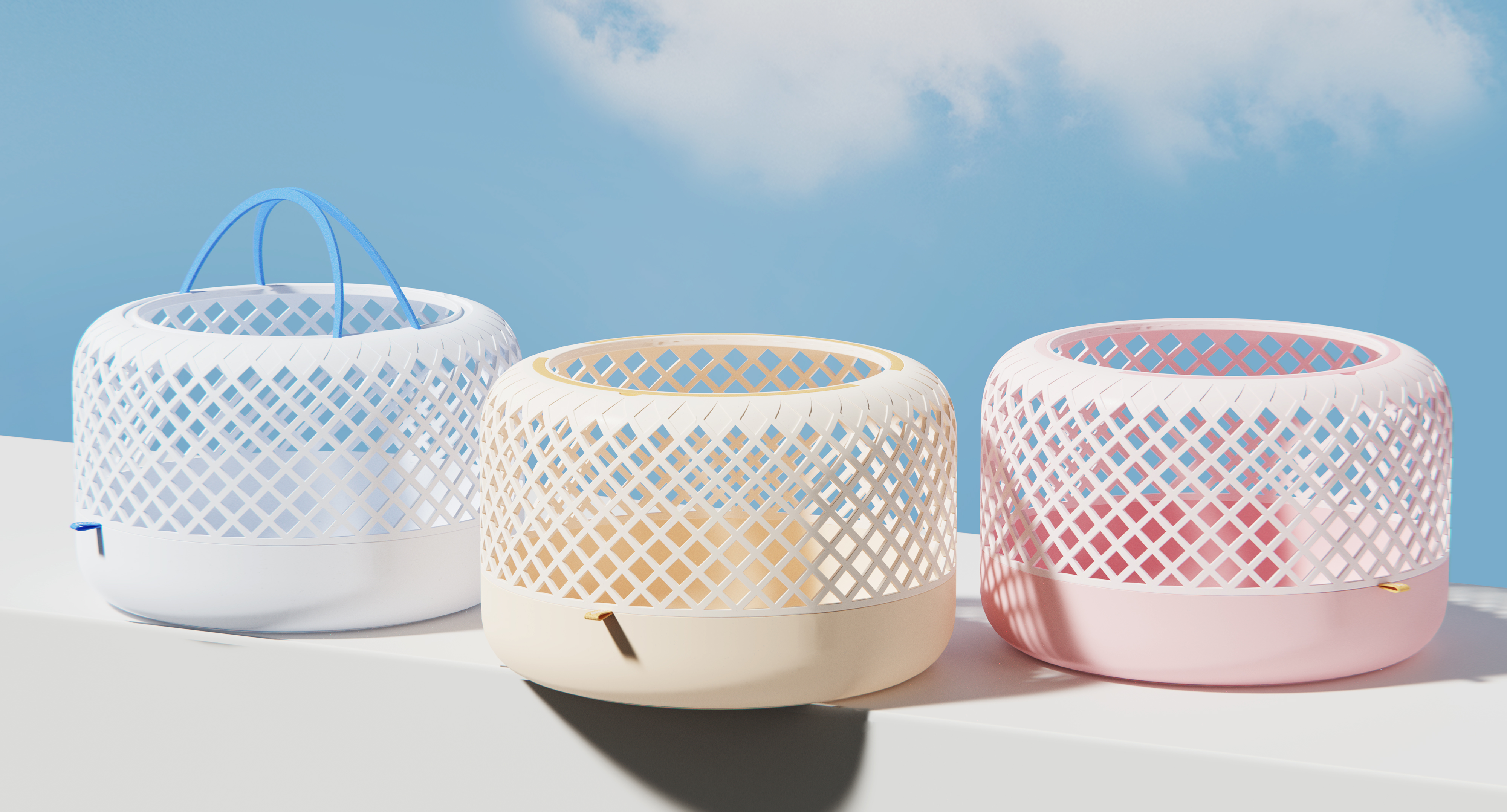 Handle，trash can，grid，Dirty clothes basket，cage，sky，Sweet，texture，Handle，trash can，grid，