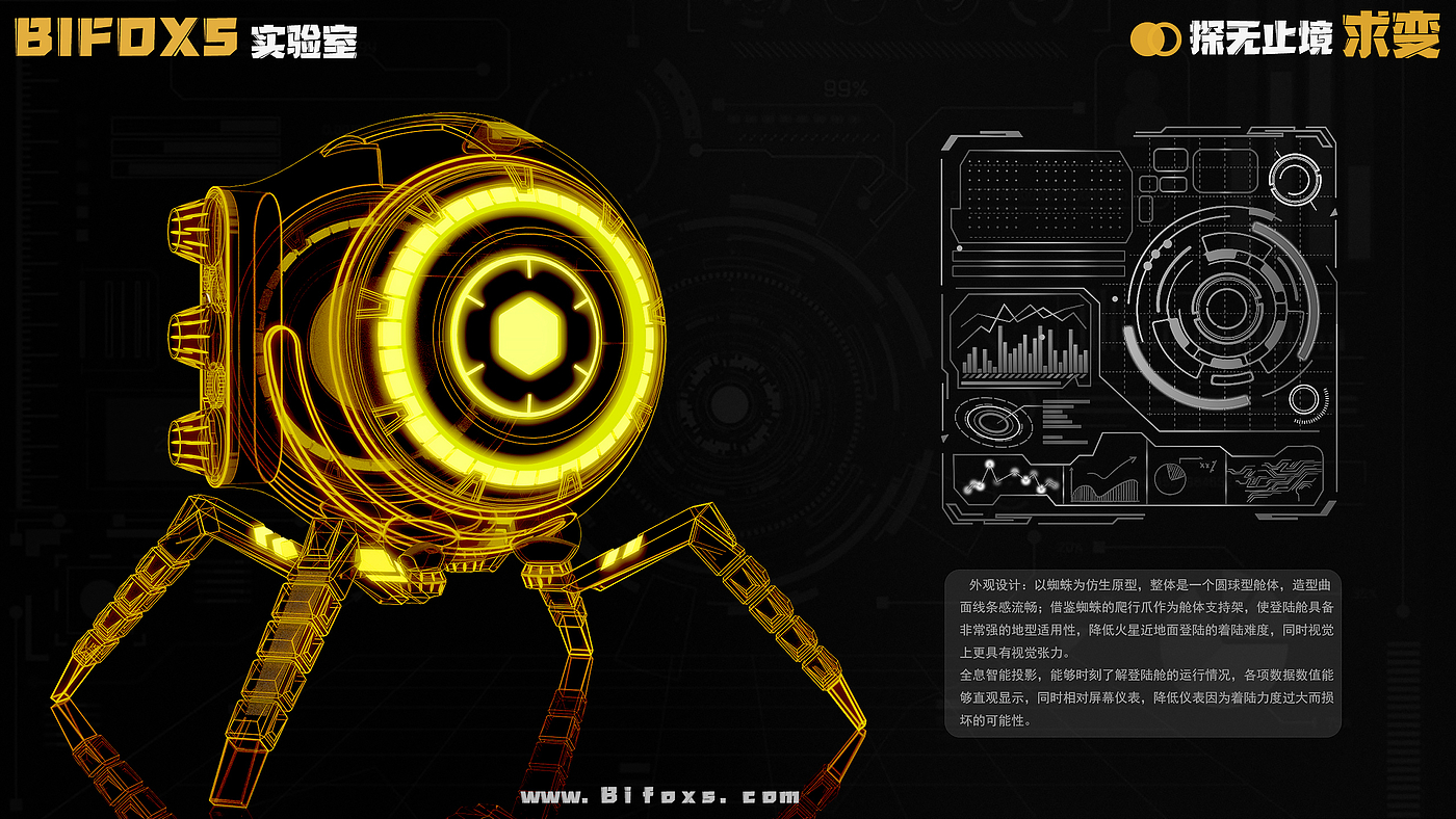 Bifox，White fox design，industrial design，product design，Mars Lander，Creative expression，