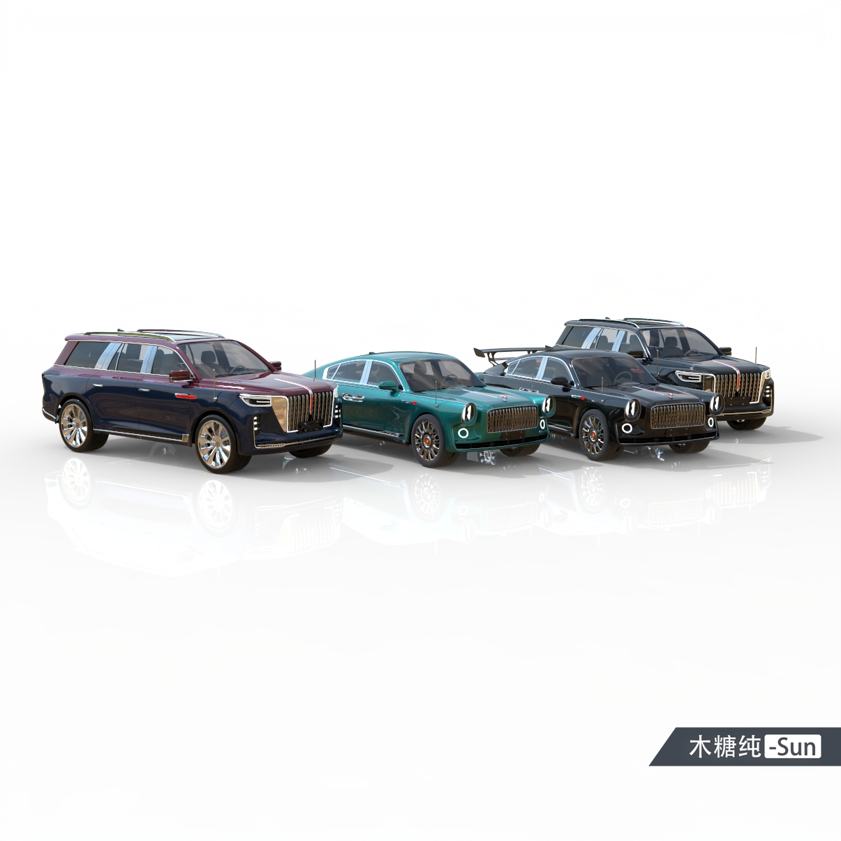 Domestic car, car design, red flag，