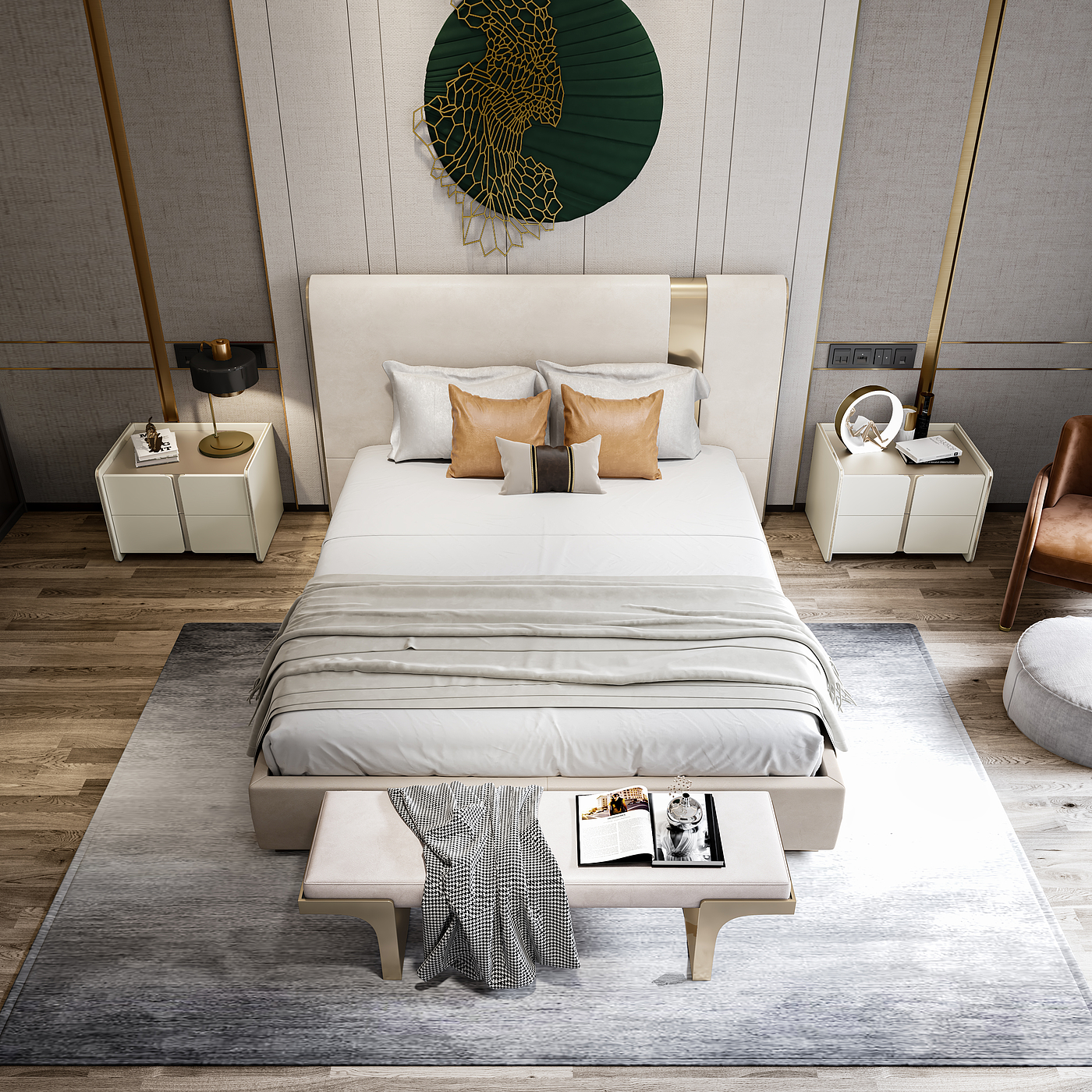 furniture，bedroom，Realistic，Render，