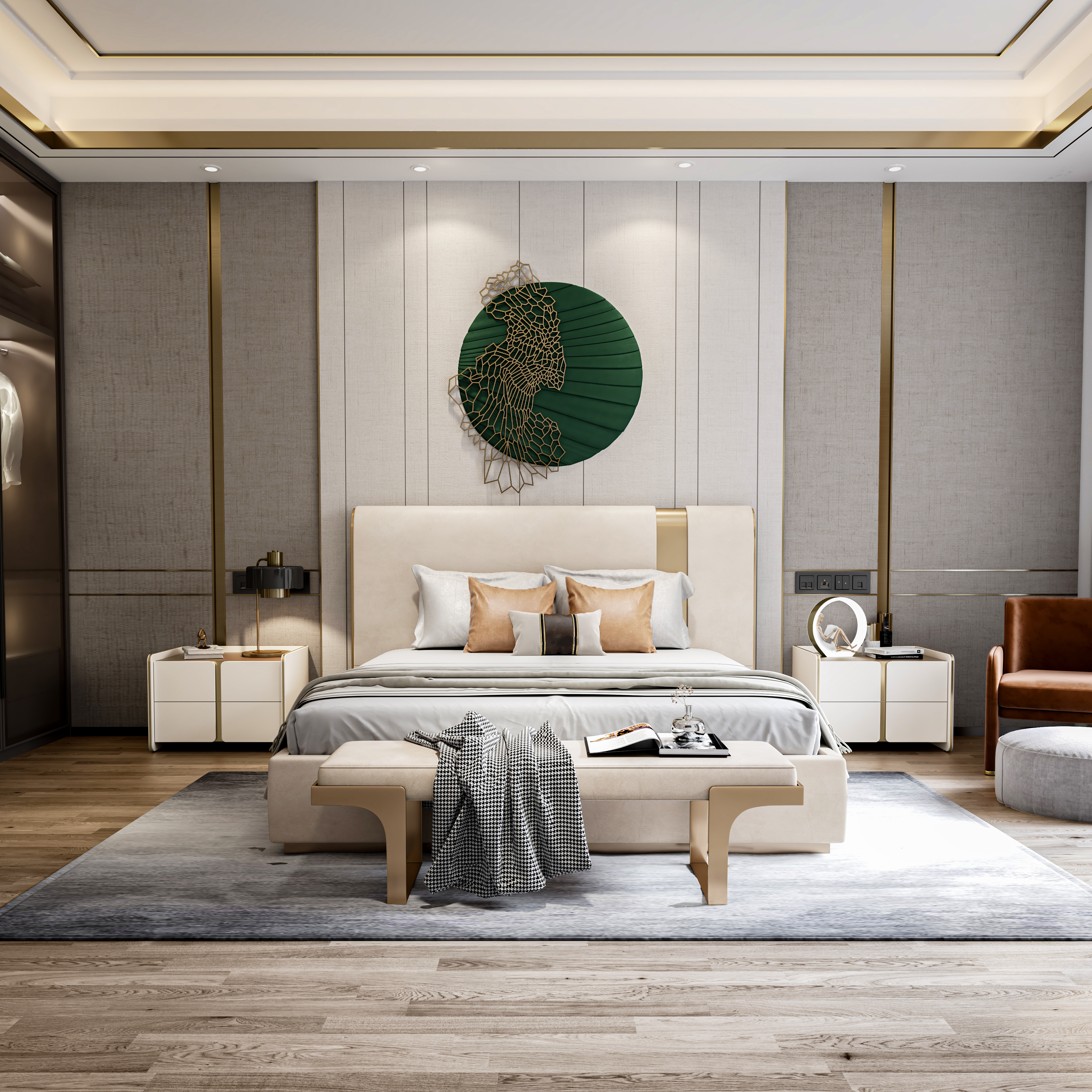 furniture，bedroom，Realistic，Render，