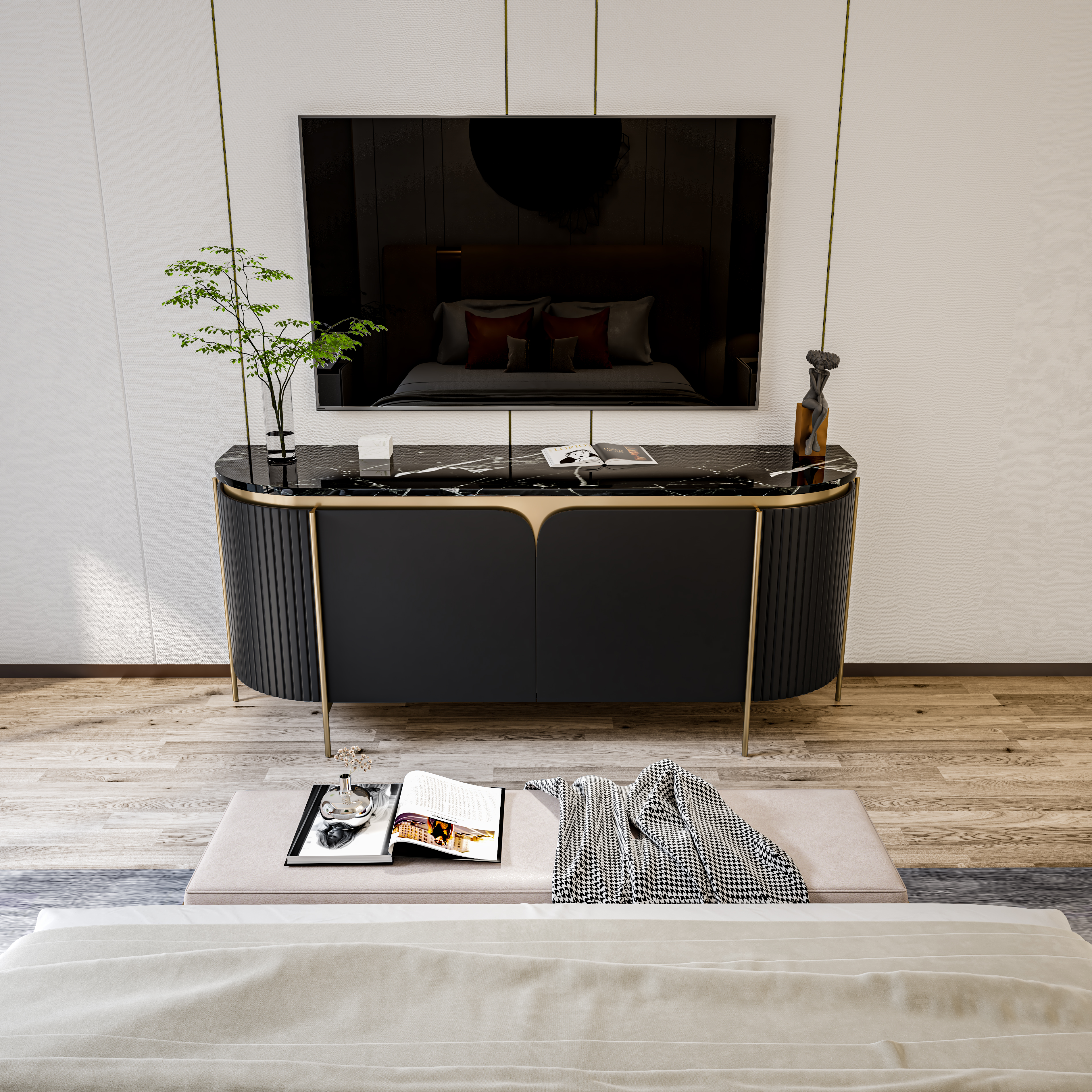 furniture，bedroom，Realistic，Render，