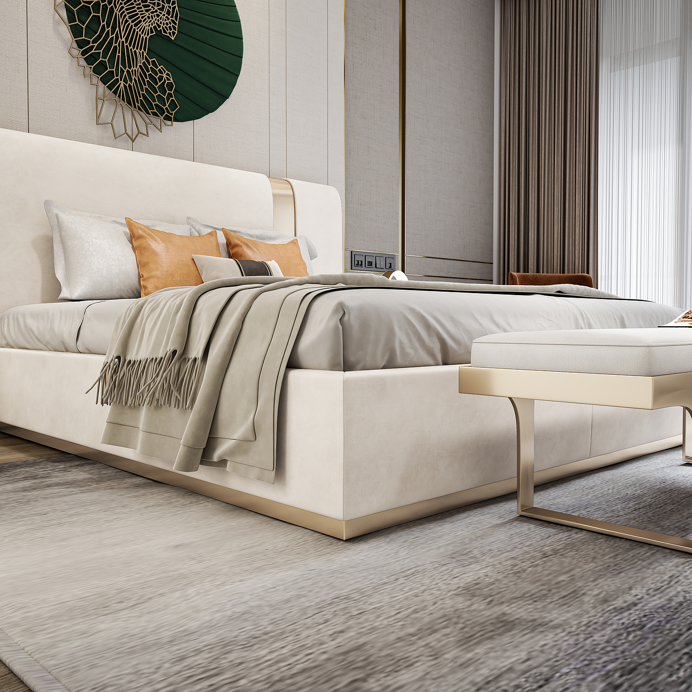 furniture，bedroom，Realistic，Render，