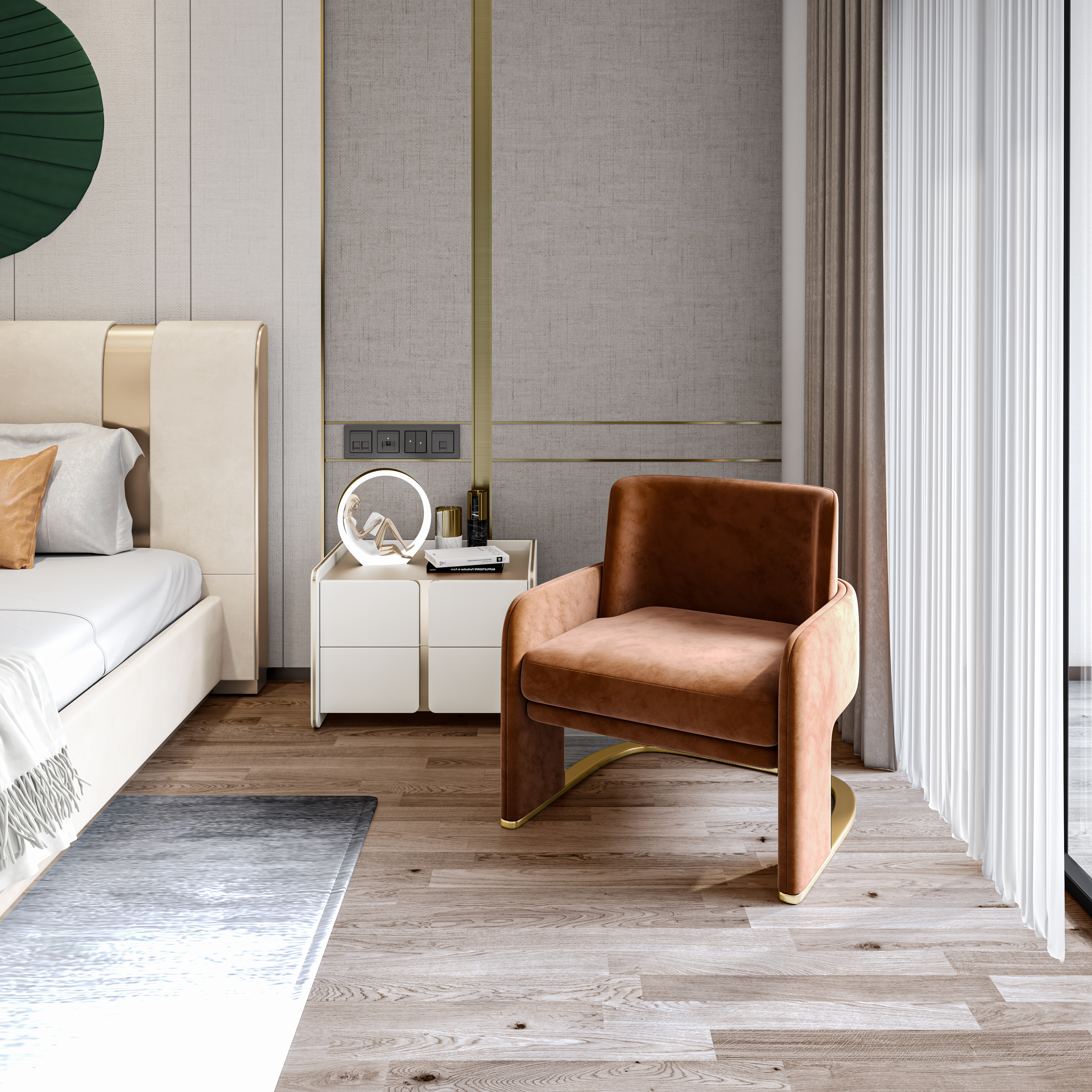 furniture，bedroom，Realistic，Render，