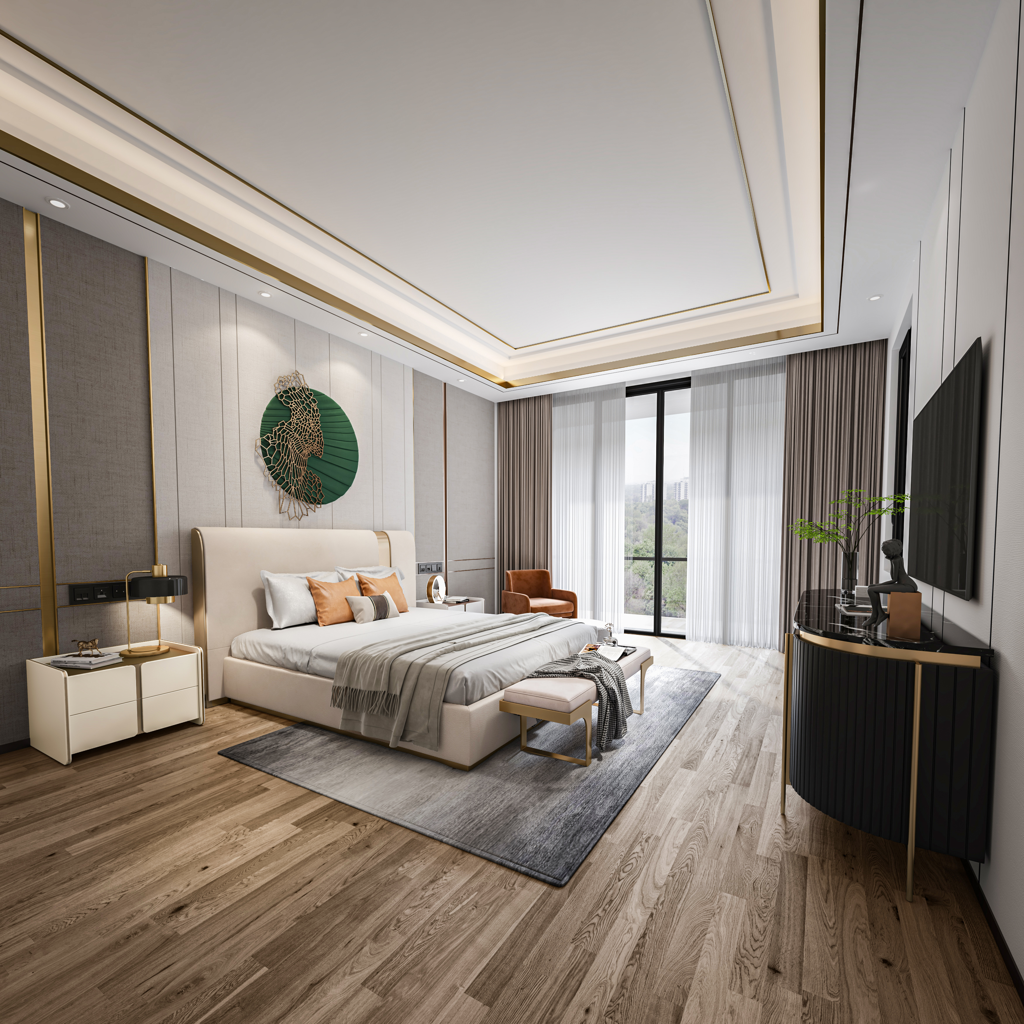 furniture，bedroom，Realistic，Render，