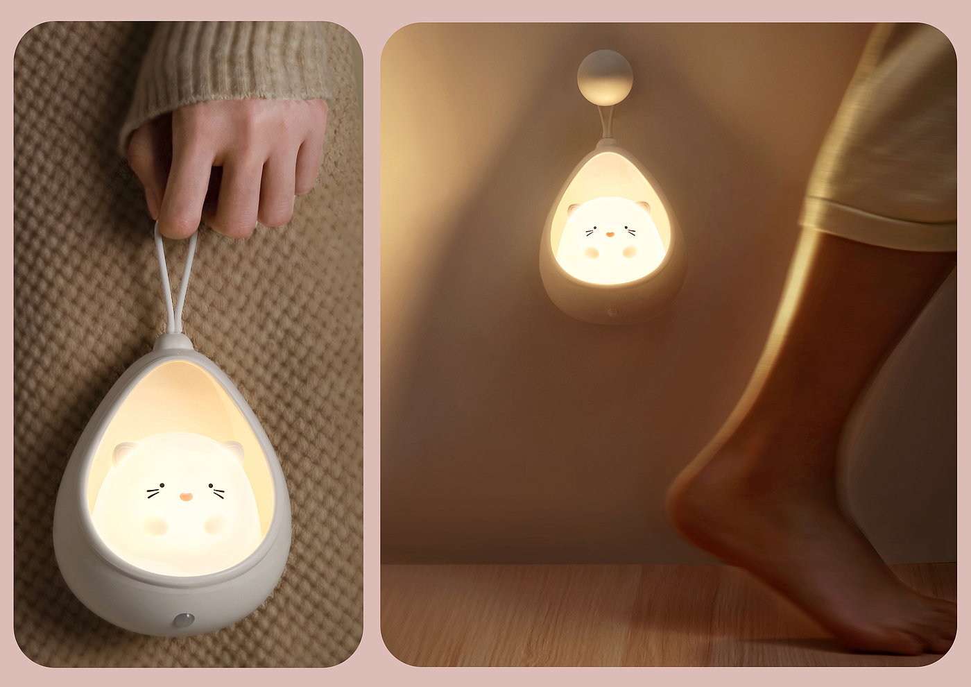 Cute pet，Induction，Night light，Wall lamp，