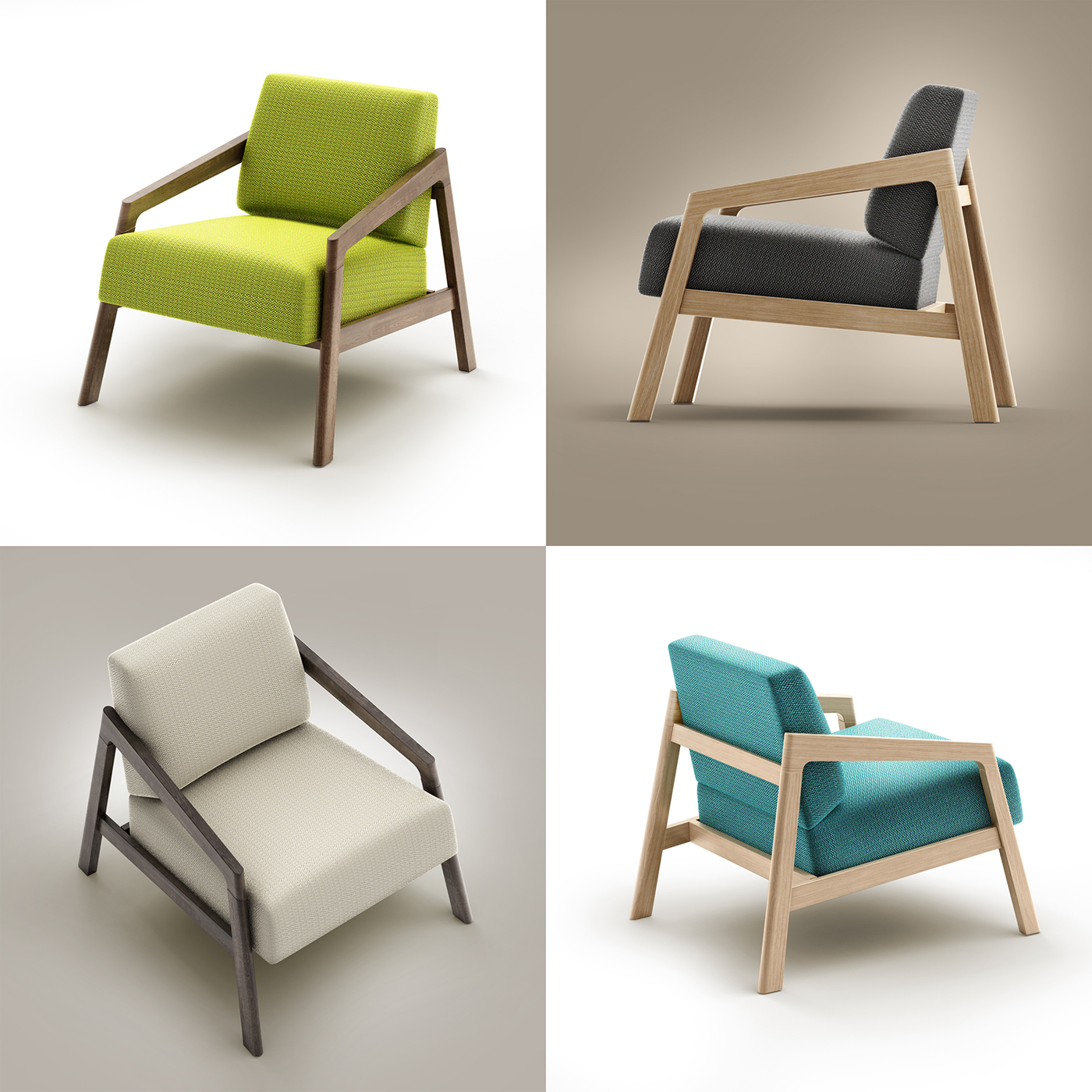 COIN，chair，Lower armrest，solid wood，