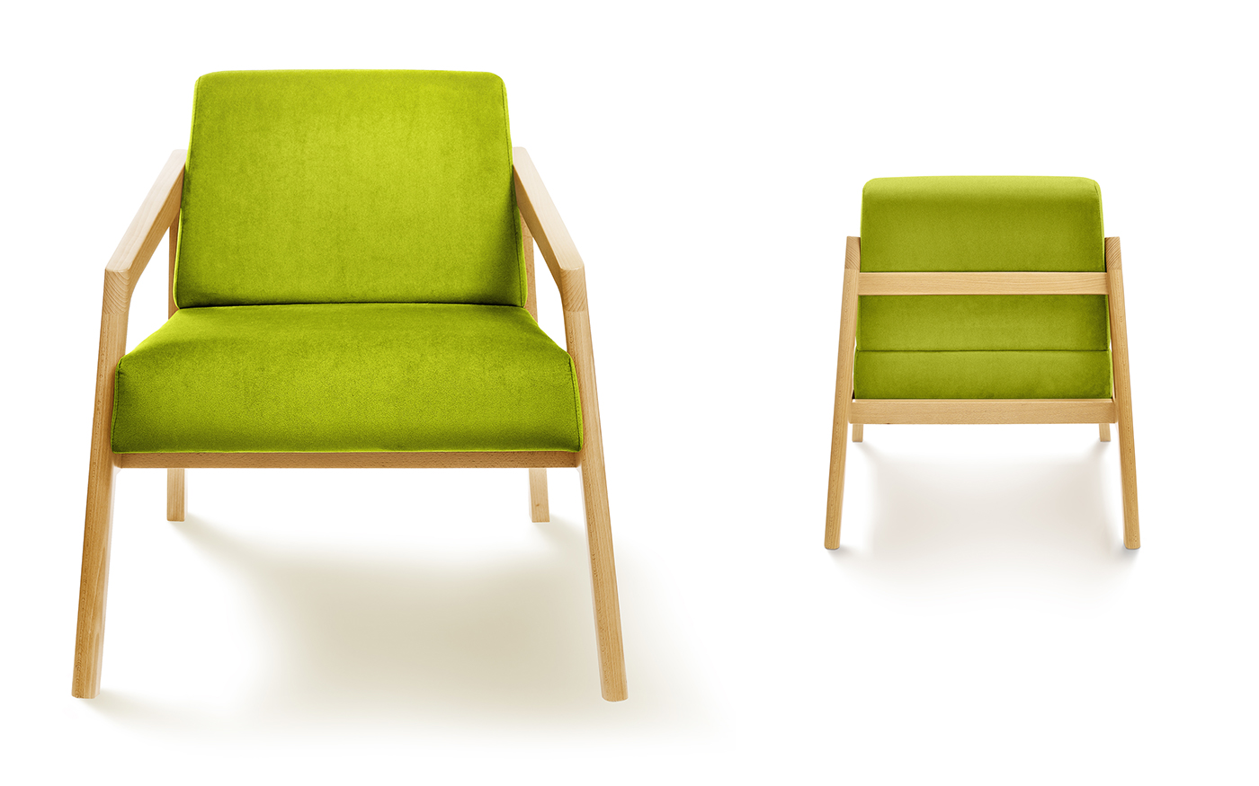 COIN，chair，Lower armrest，solid wood，