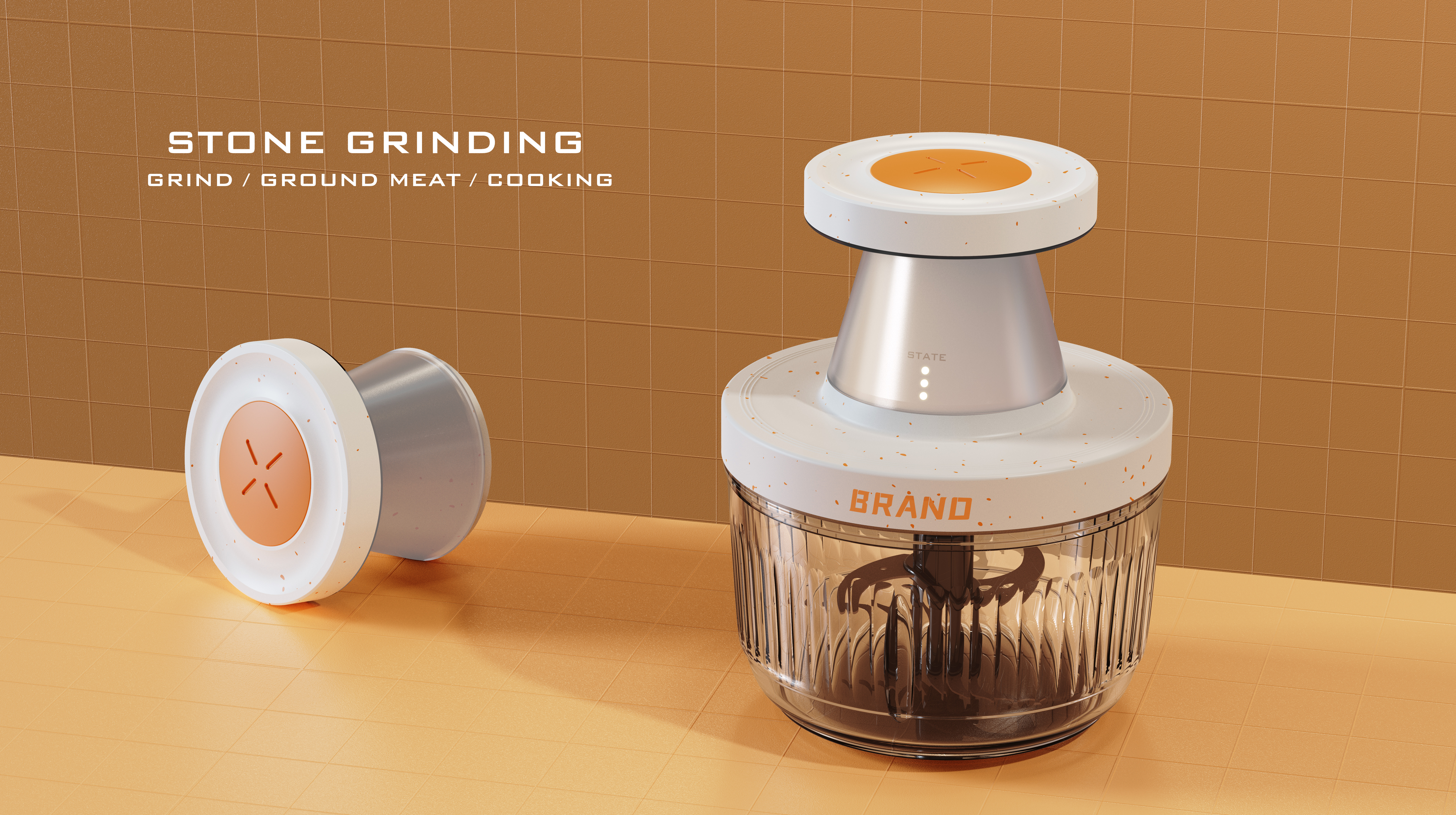 product design，food processor，Stone mill，fashion，small home appliances，kitchen，