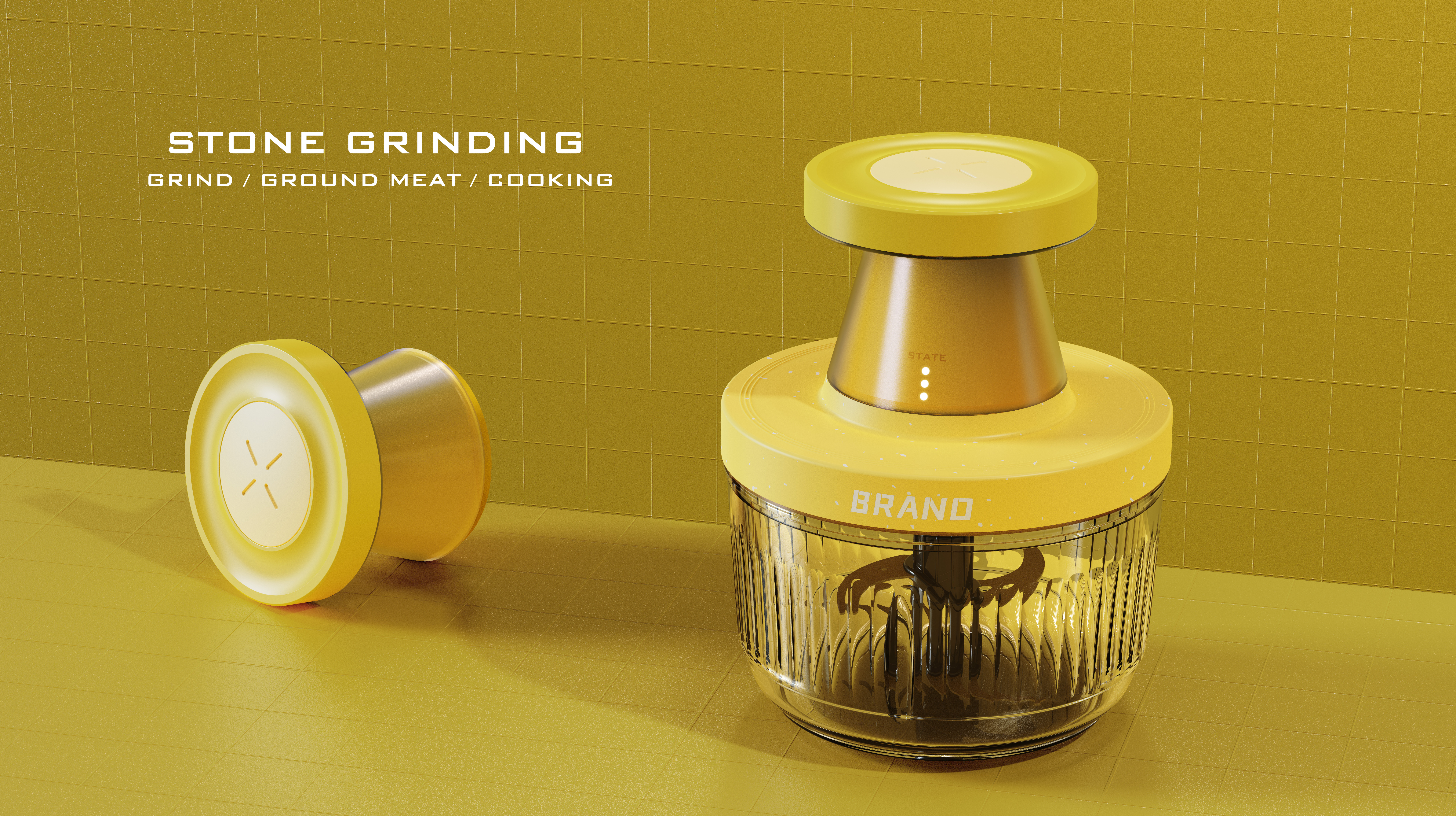 product design，food processor，Stone mill，fashion，small home appliances，kitchen，