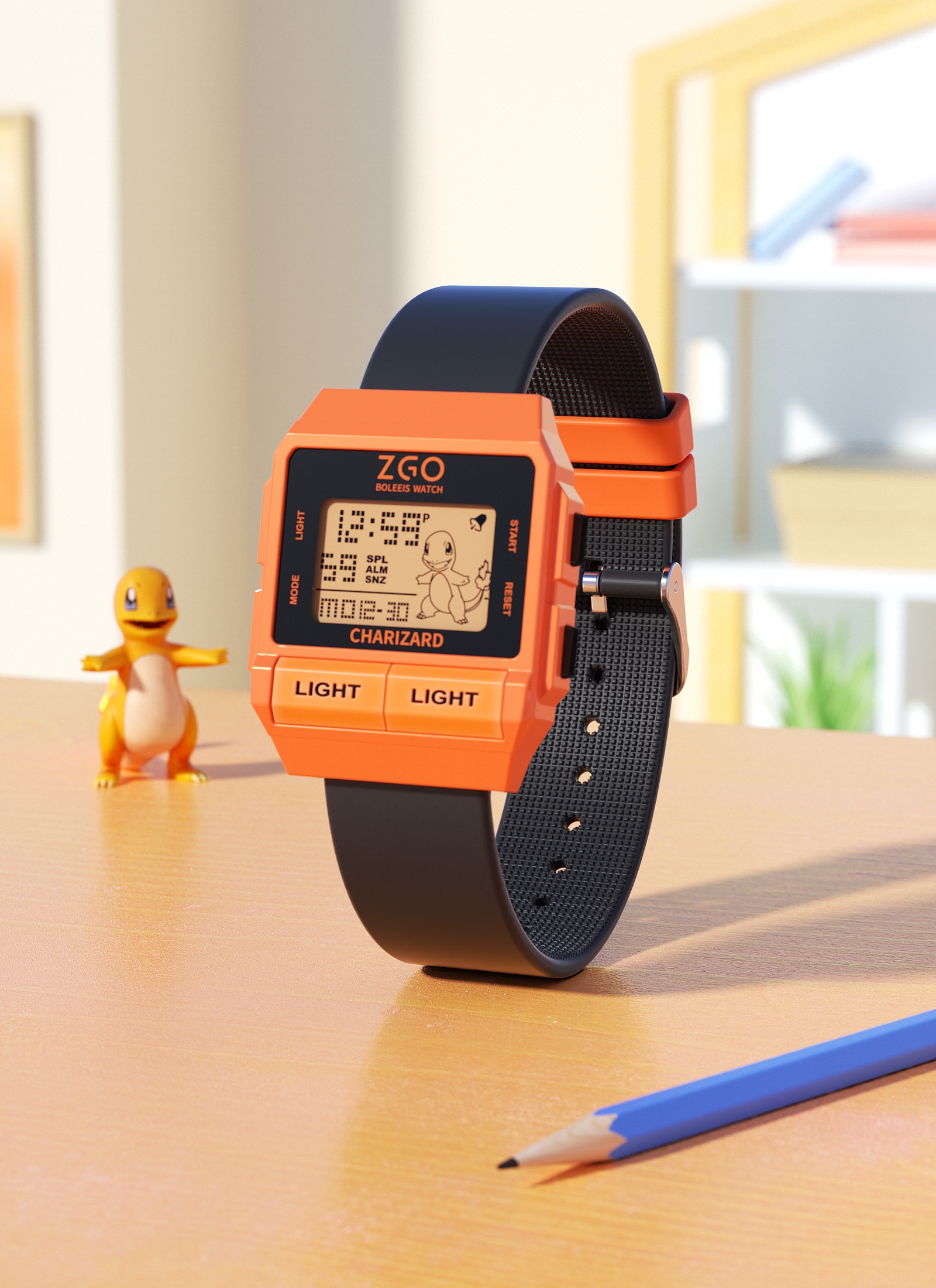 Work sharing - Watch modeling and rendering plus scene construction，