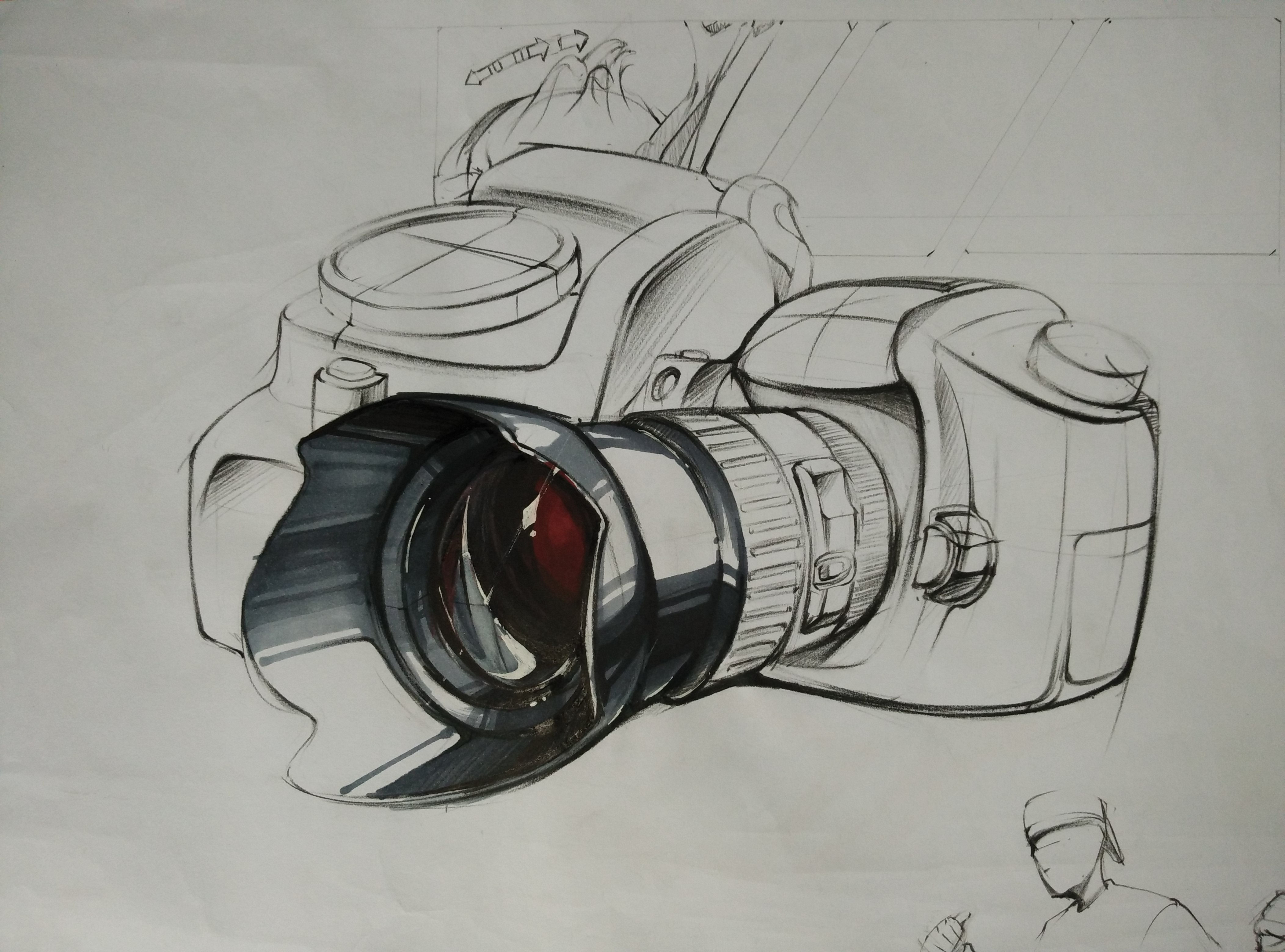 Hand drawn，marker pen，Colored lead，Quick hand drawing，Sketch，