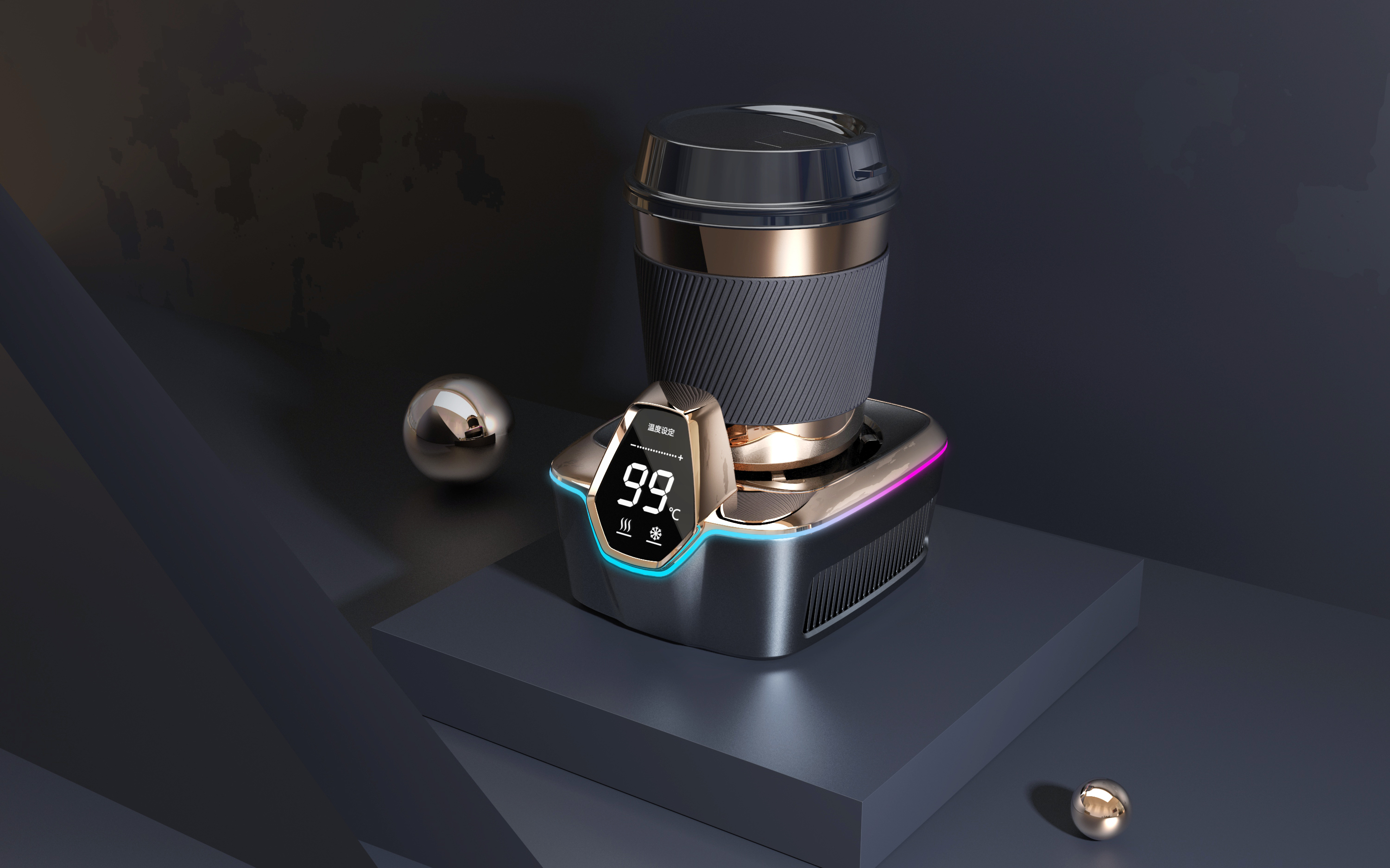 Cold and warm cup，vehicle，Digital，