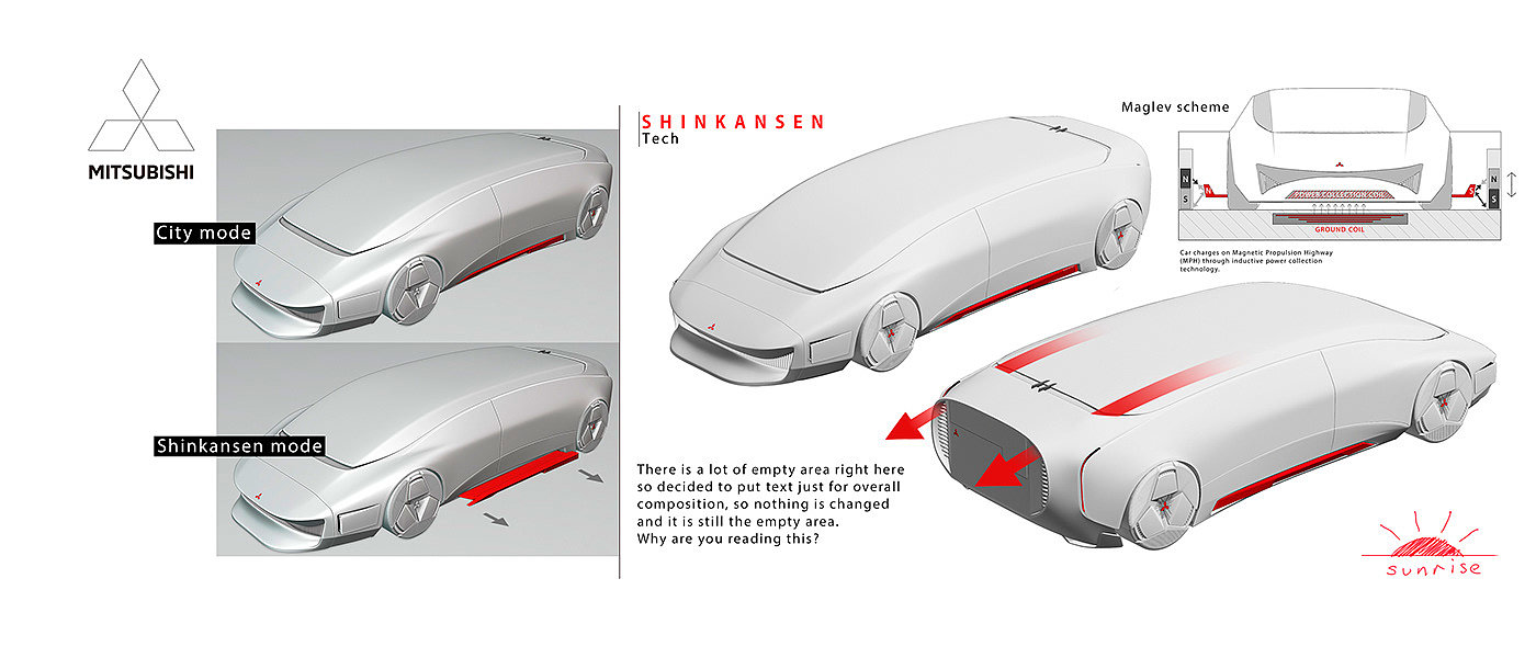 automobile，vehicle，Mitsubishi，Mitsubishi，the Shinkansen，conceptual design，
