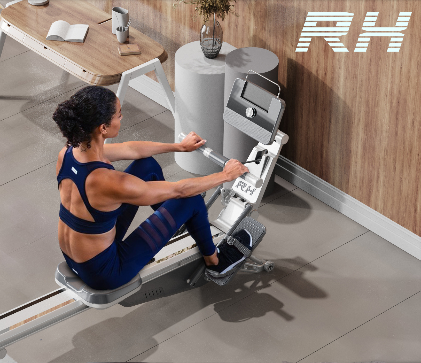Self generating, constant resistance, fully folding rower，