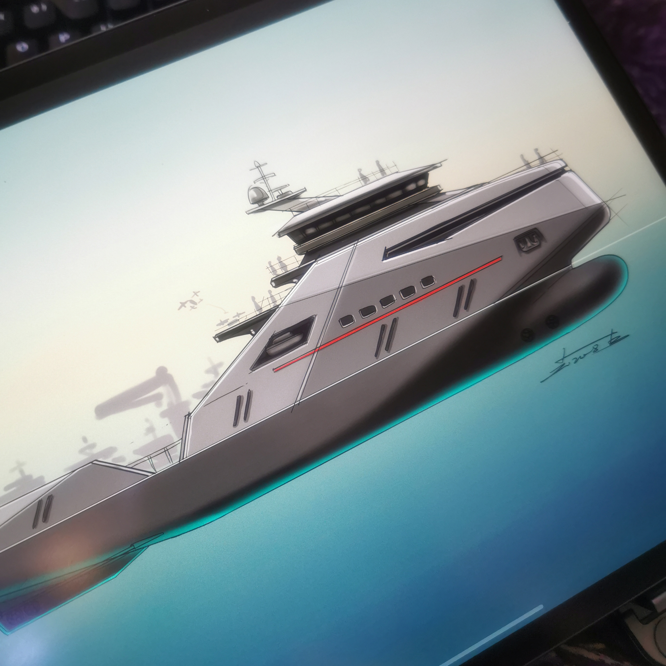 Ship design，industrial design，Ship modeling design，Hand drawn，