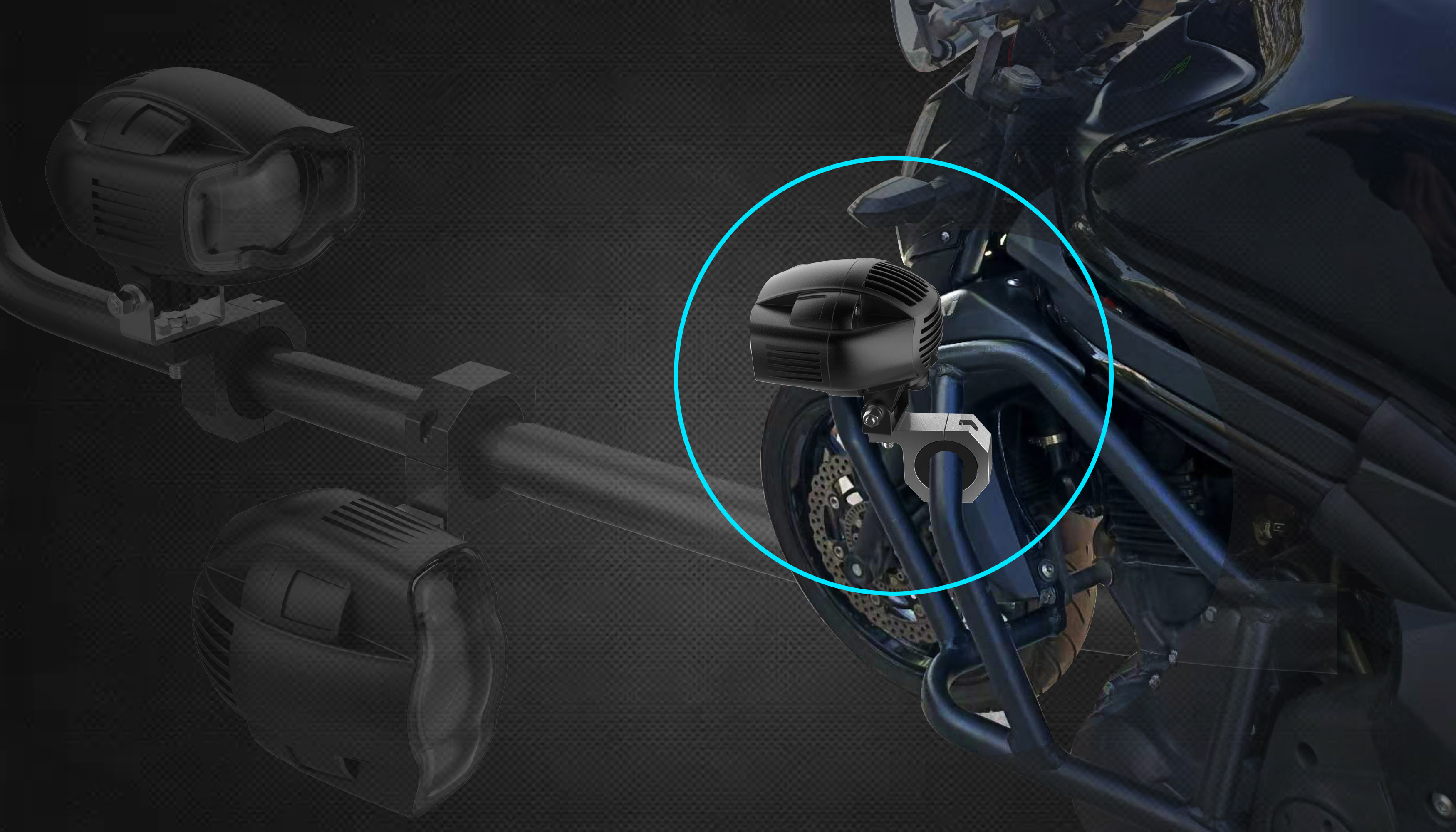 External motorcycle lamp，