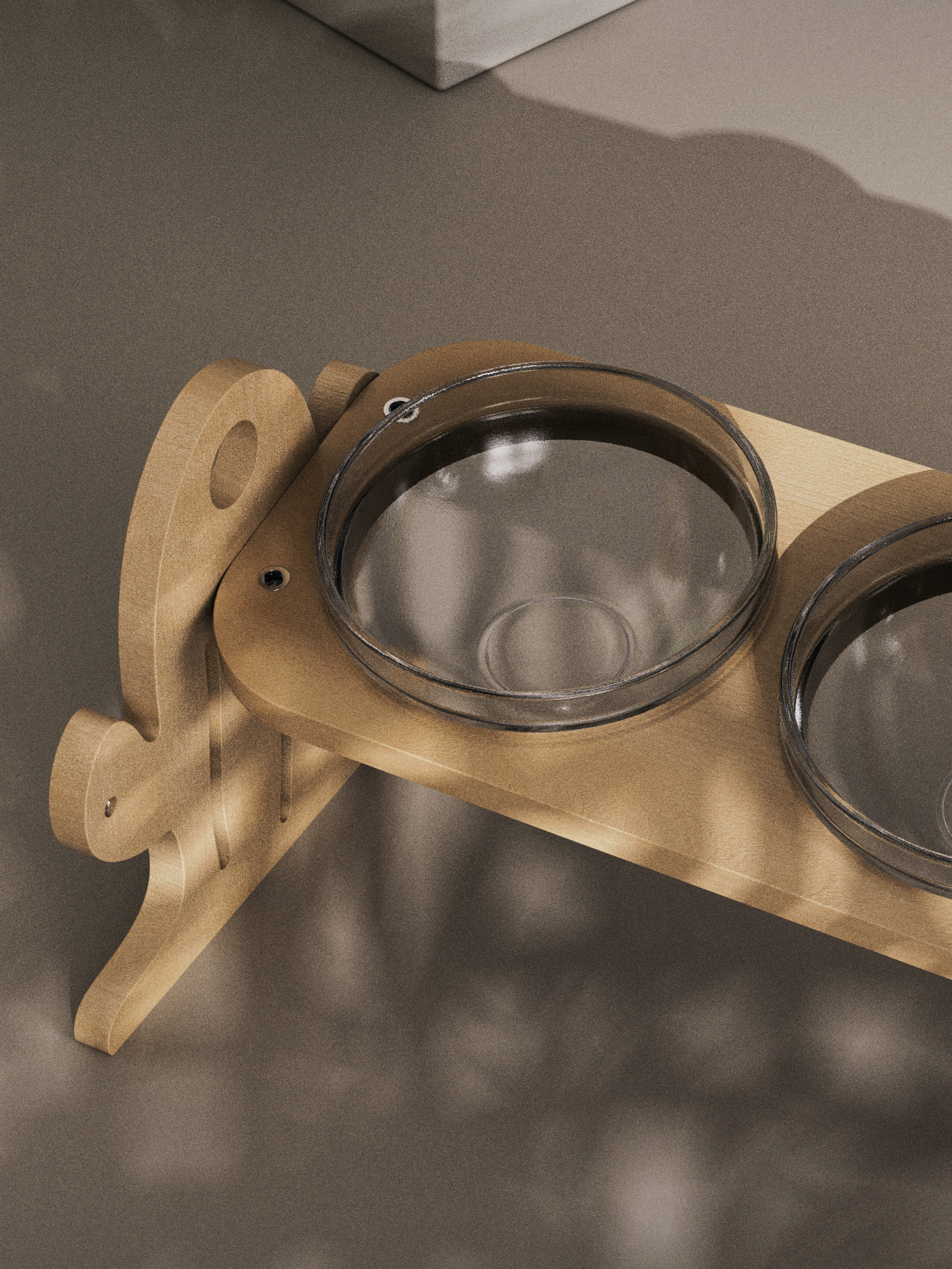 Cat bowl，cactus，solid wood，Pet bowl，interest，