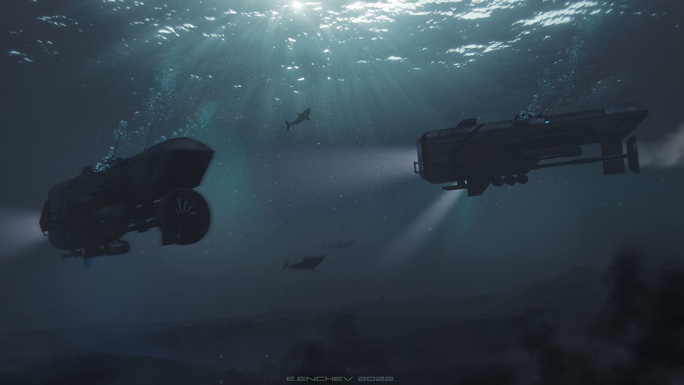 submarine，Submarine，Retro sci-fi ，