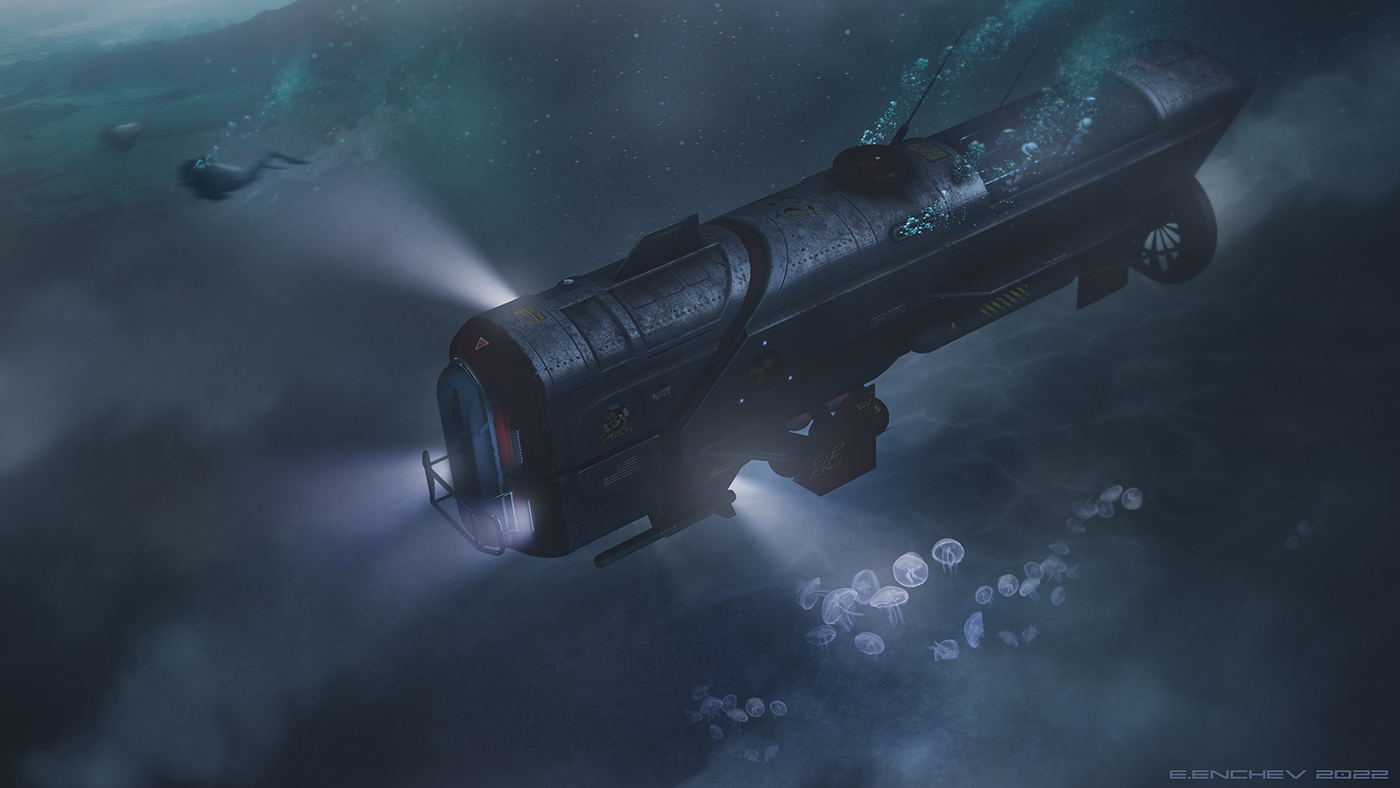 submarine，Submarine，Retro sci-fi ，