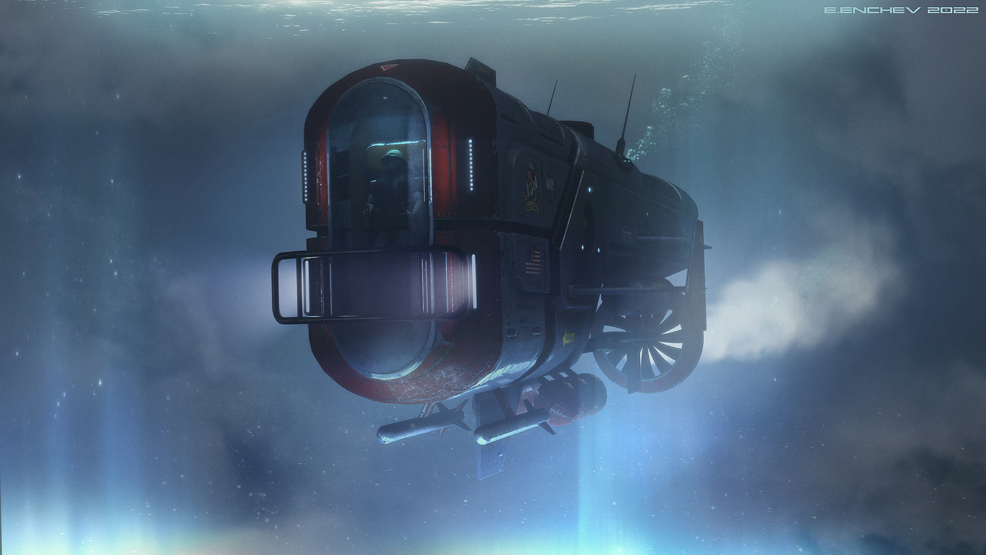 潜艇，Submarine，复古科幻，