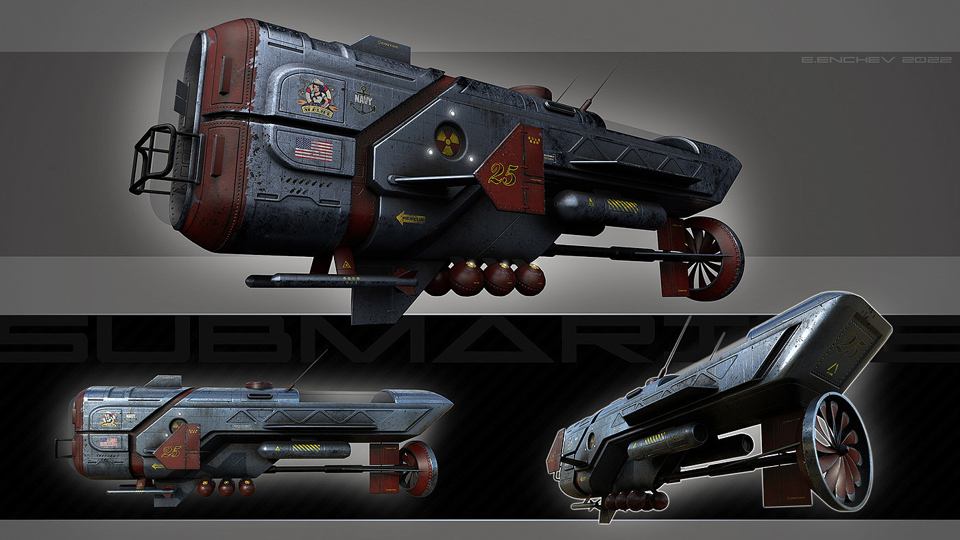 submarine，Submarine，Retro sci-fi ，