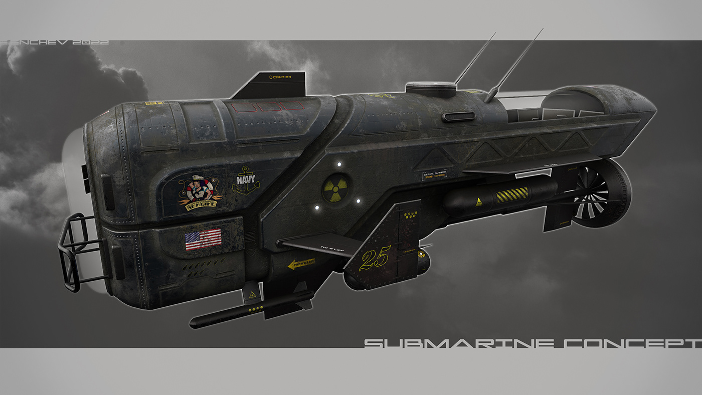 submarine，Submarine，Retro sci-fi ，