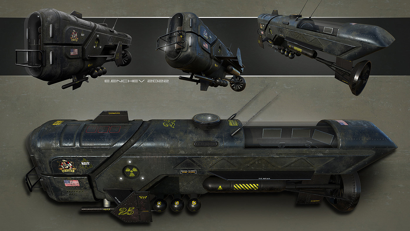 submarine，Submarine，Retro sci-fi ，