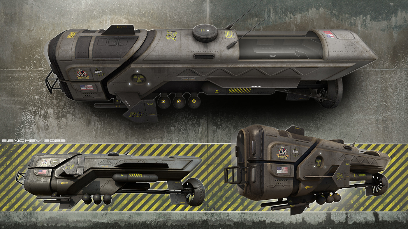 submarine，Submarine，Retro sci-fi ，