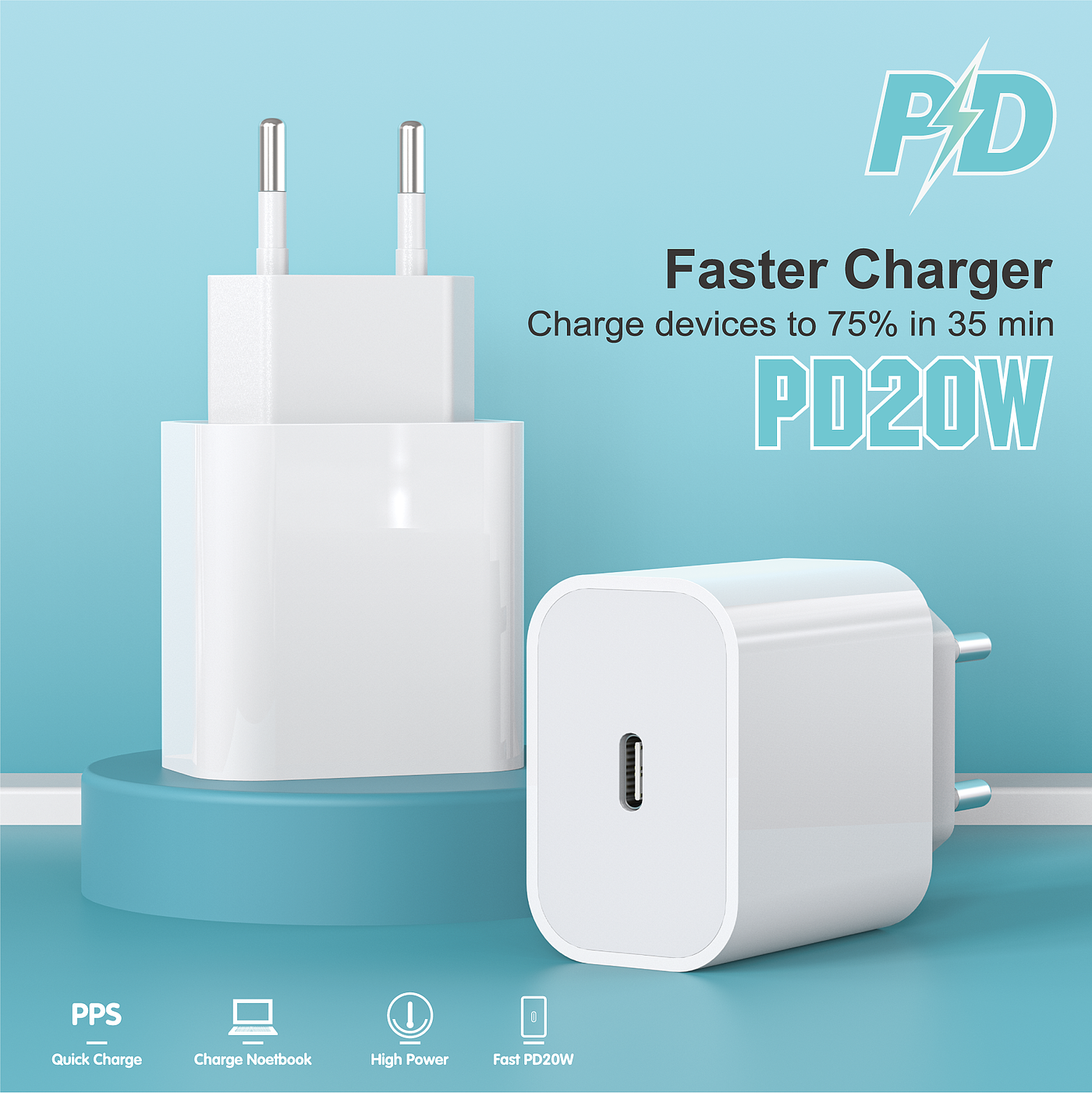 Charger，packing design，3C digital，