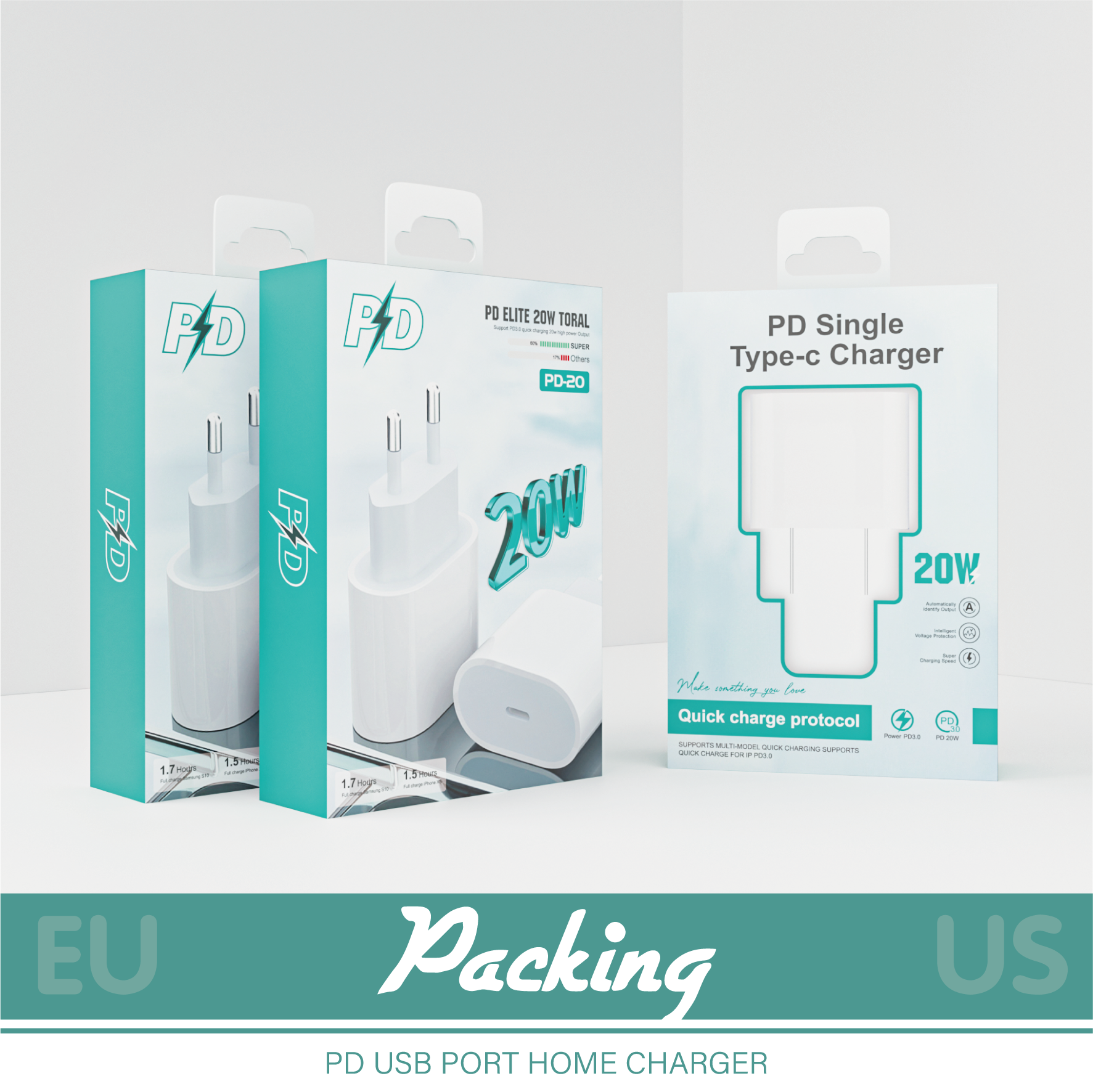 packing design，3C digital，Charger，packing design，3C digital，Charger，