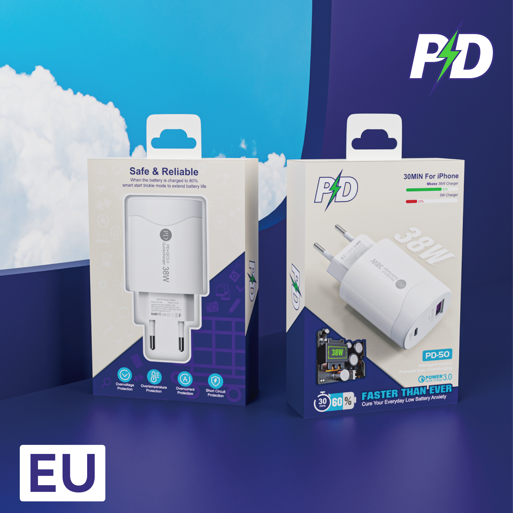 Charger，3C digital，packing design，