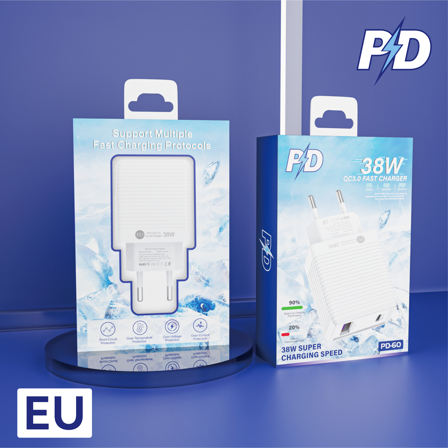 Charger，3C digital，packing design，