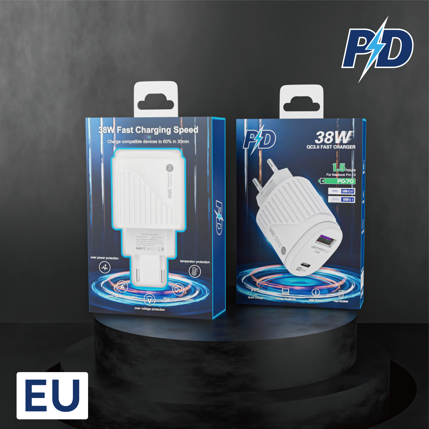 Charger，3C digital，packing design，