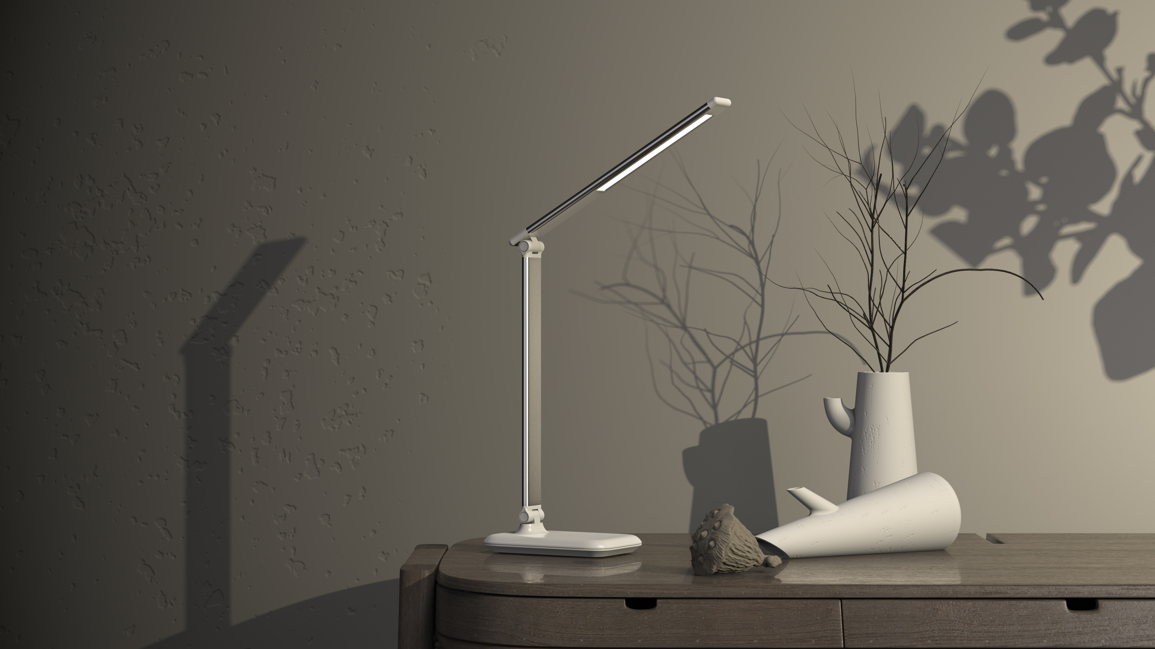 lamp，Desk lamp，Wireless charging，fold，
