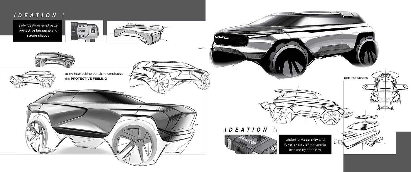 gmc，房车，通用汽车，概念设计，汽车，工业设计，草图，