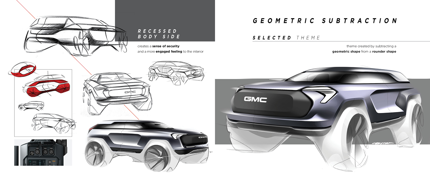 GMC，Touring car，general motors ，conceptual design，automobile，industrial design，sketch，