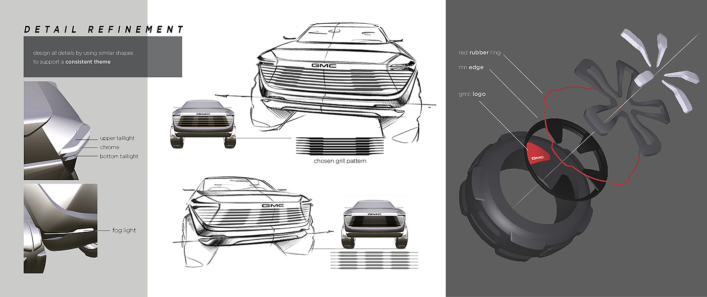GMC，Touring car，general motors ，conceptual design，automobile，industrial design，sketch，