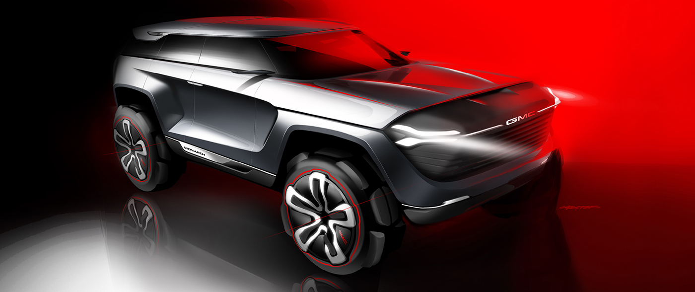 GMC，Touring car，general motors ，conceptual design，automobile，industrial design，sketch，