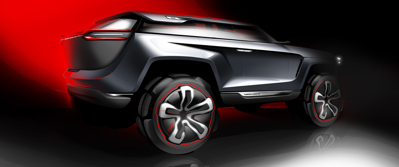 GMC，Touring car，general motors ，conceptual design，automobile，industrial design，sketch，