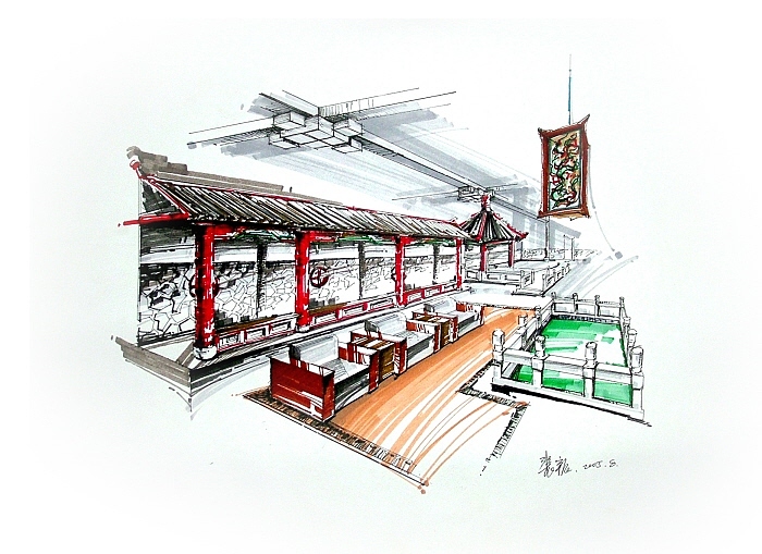 Interior design, hand painting,，