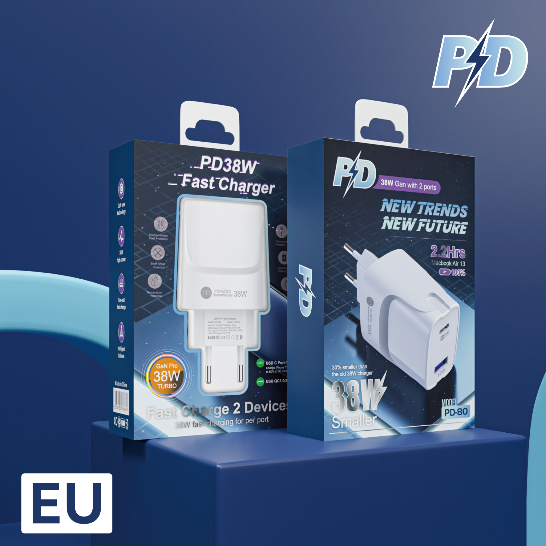 Charger，3C digital，packing design，