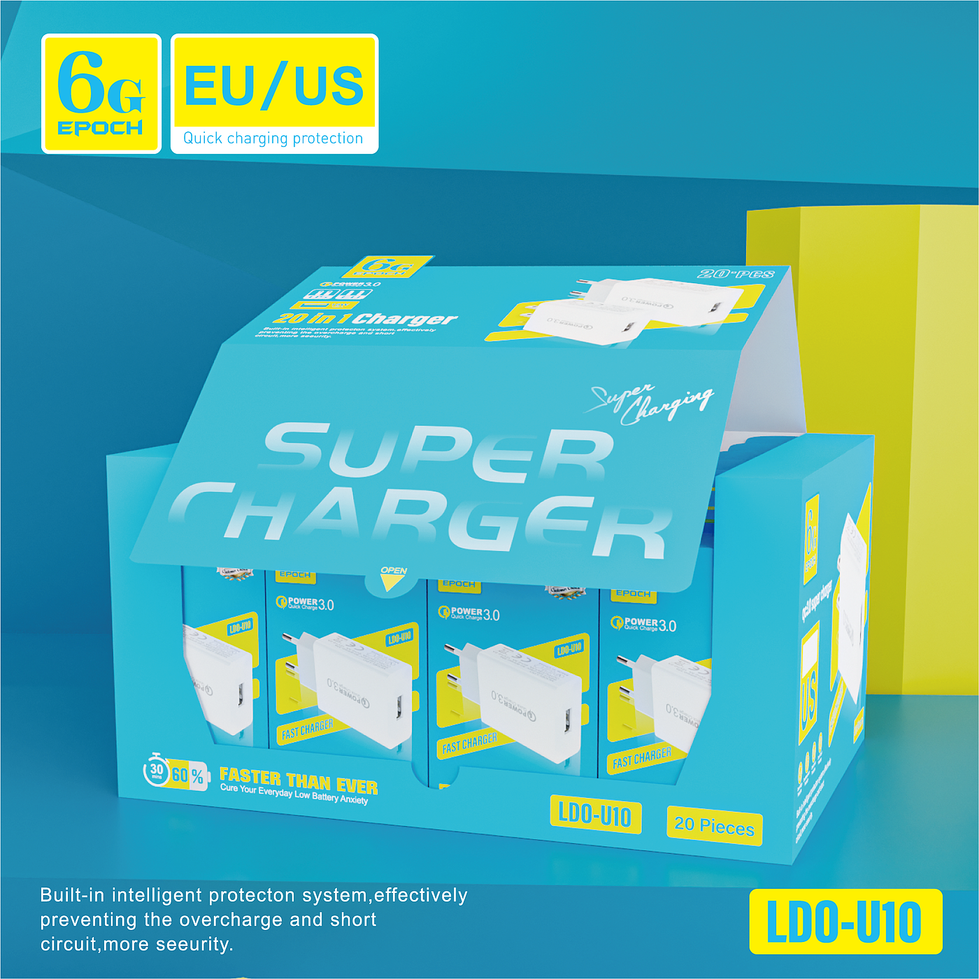 Charger，3C digital，packing design，