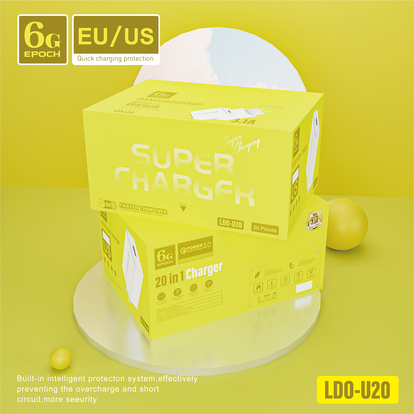 Charger，3C digital，packing design，