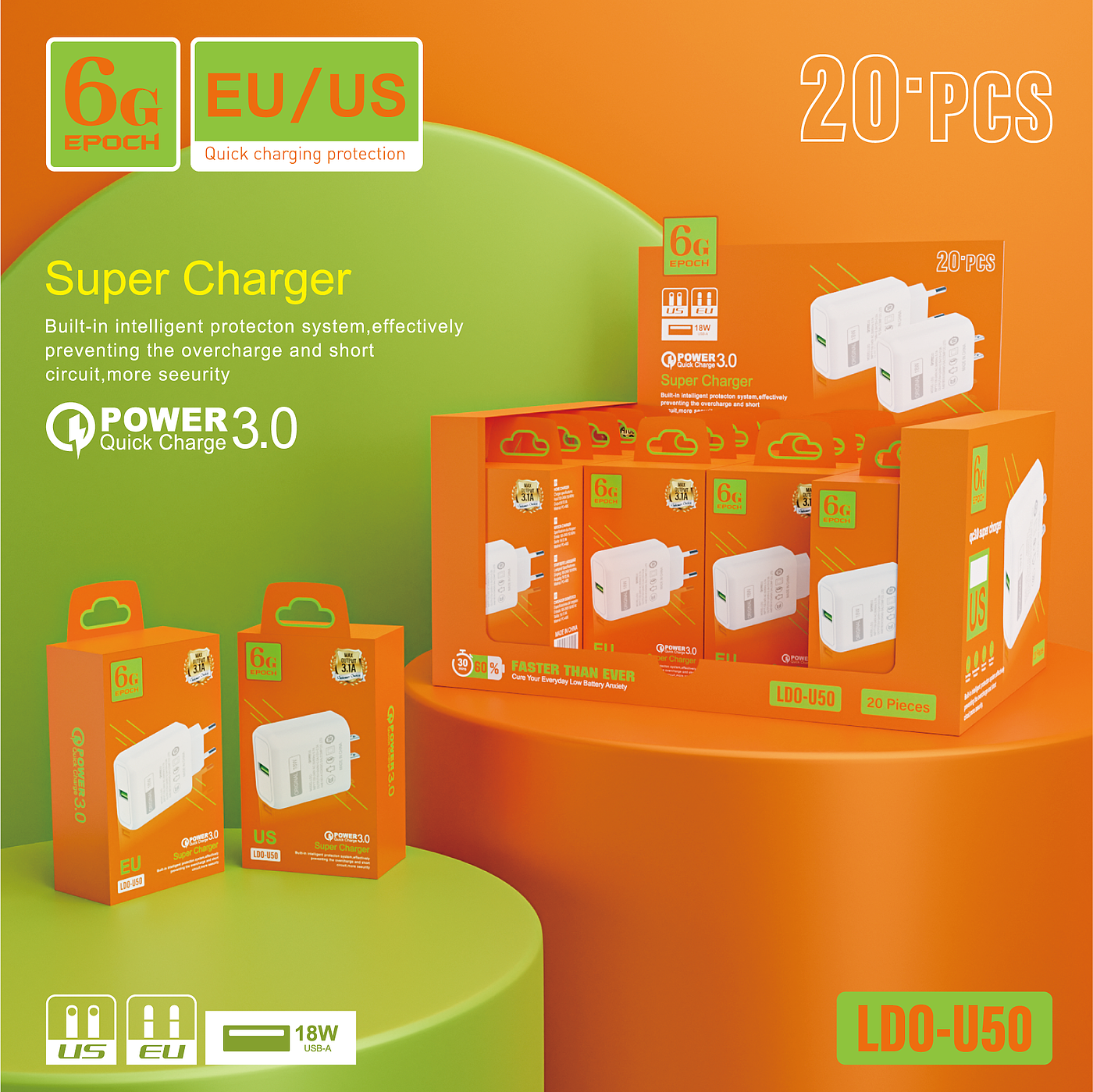 Charger，3C digital，packing design，