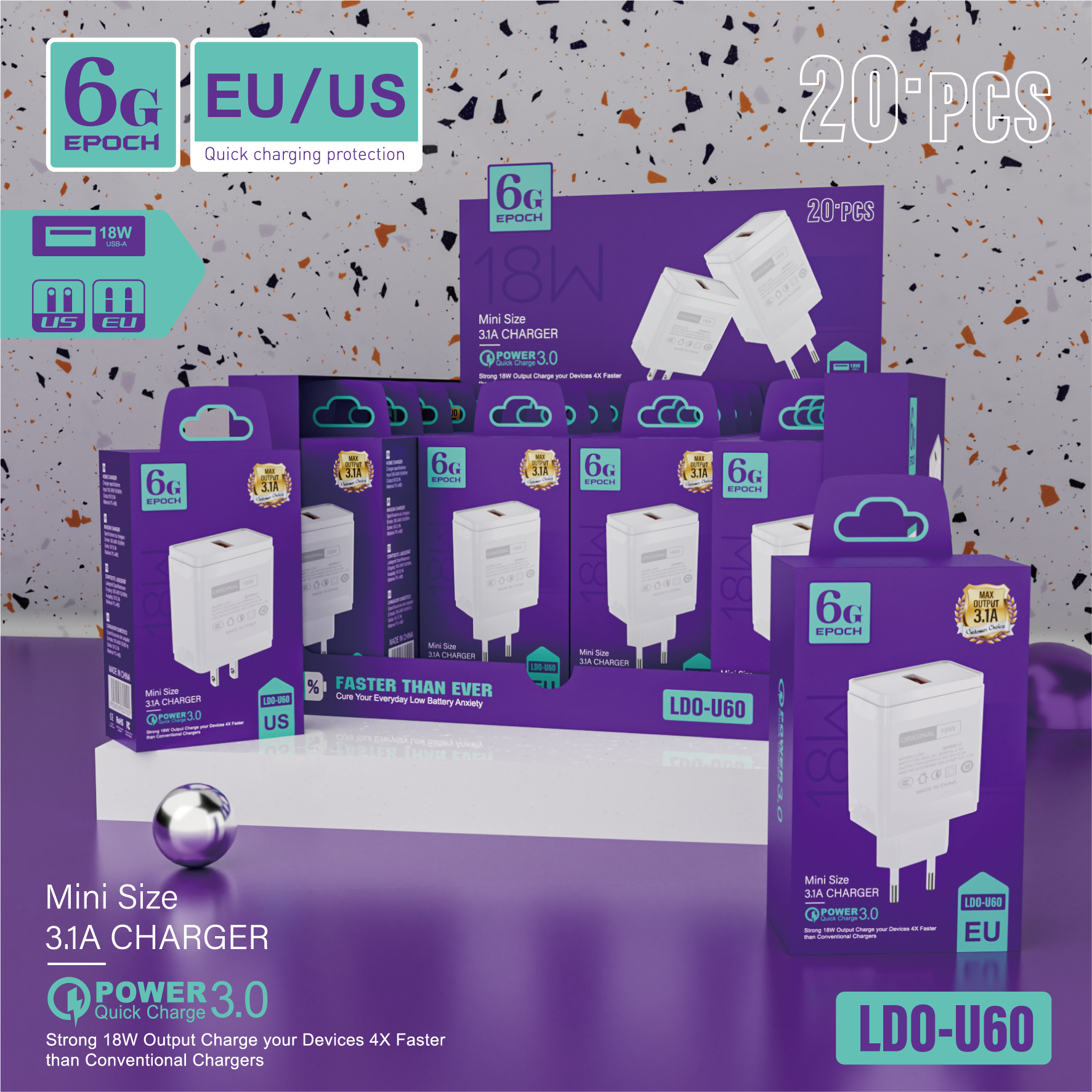 Charger，3C digital，packing design，