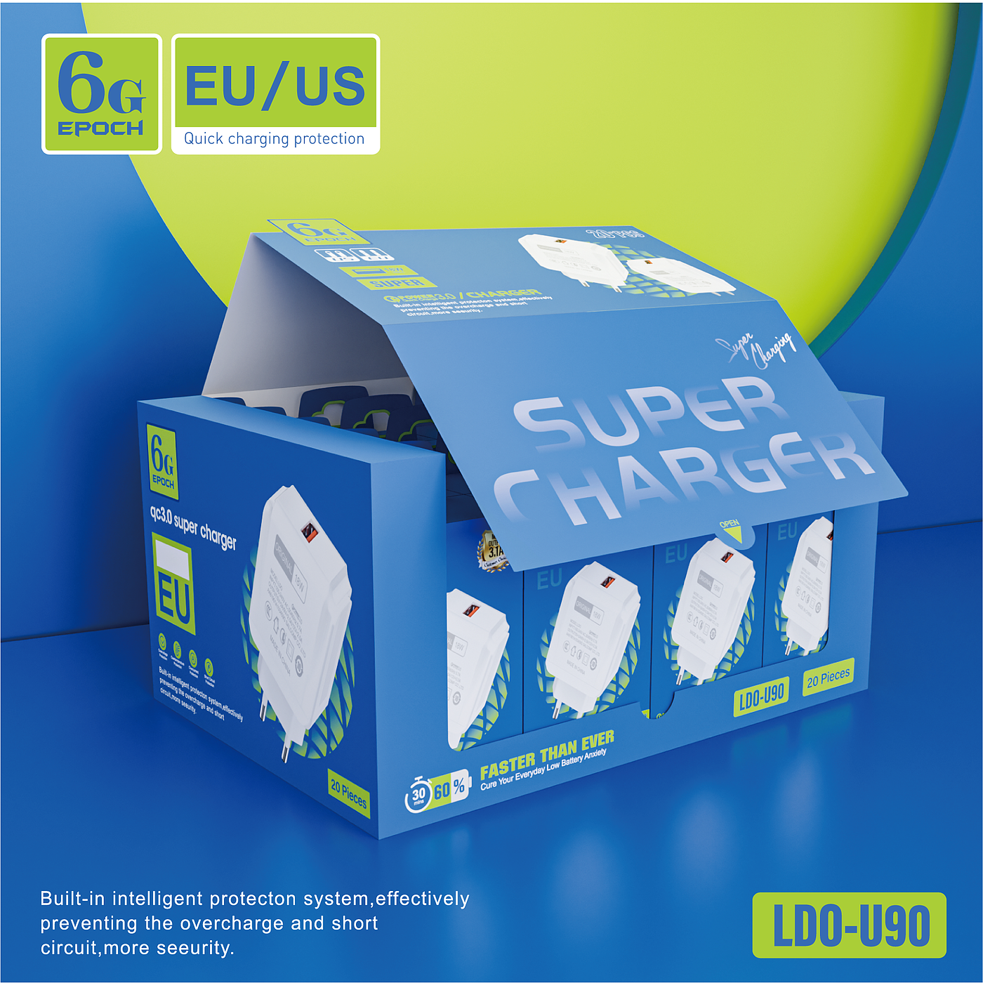Charger，3C digital，packing design，