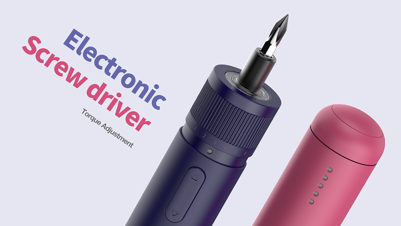Electric screwdriver，bolt driver，3d，3D visualization，product，conceptual design，industrial，